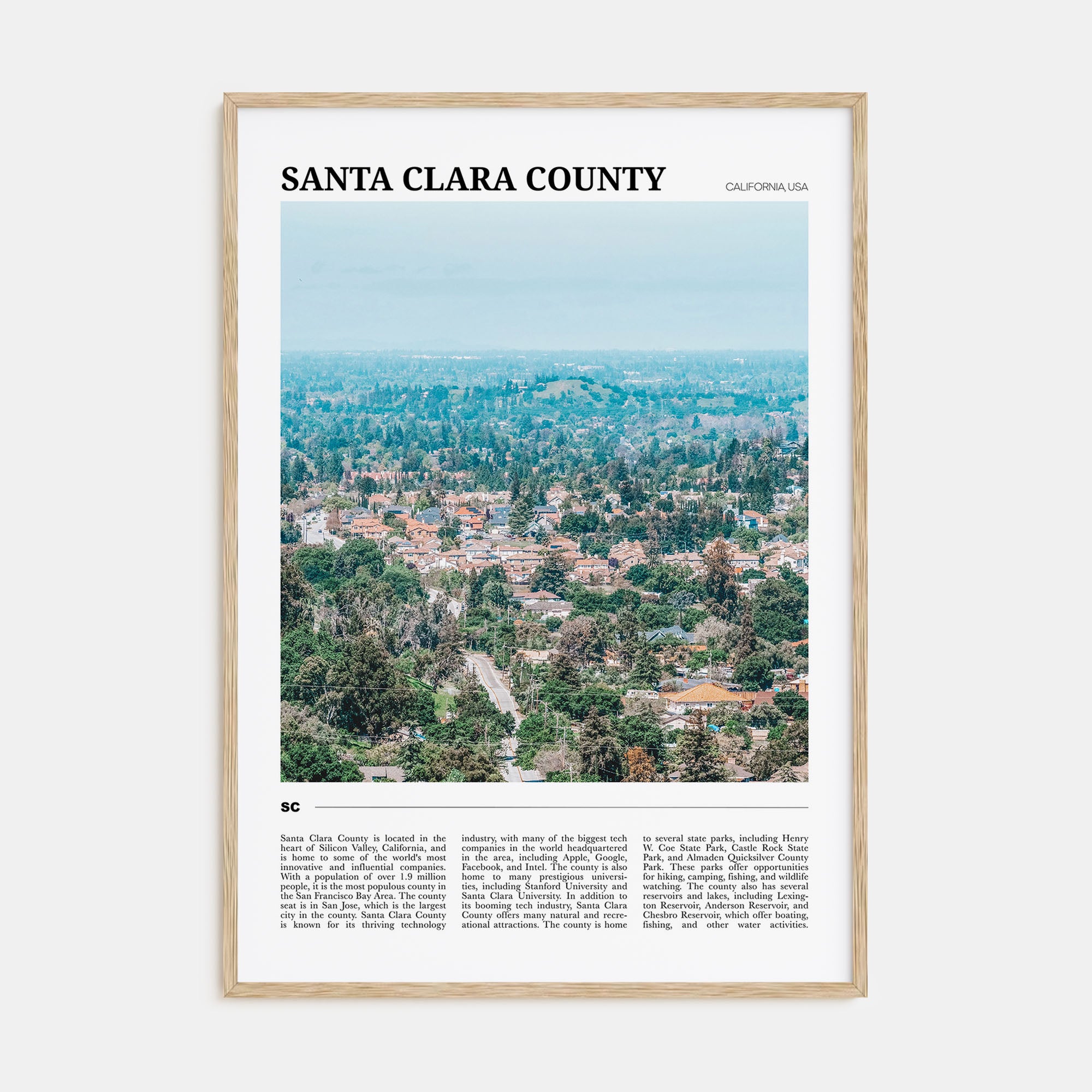 Santa Clara County Travel Color Poster