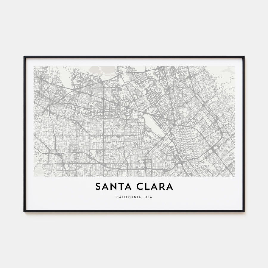 Santa Clara Map Landscape Poster