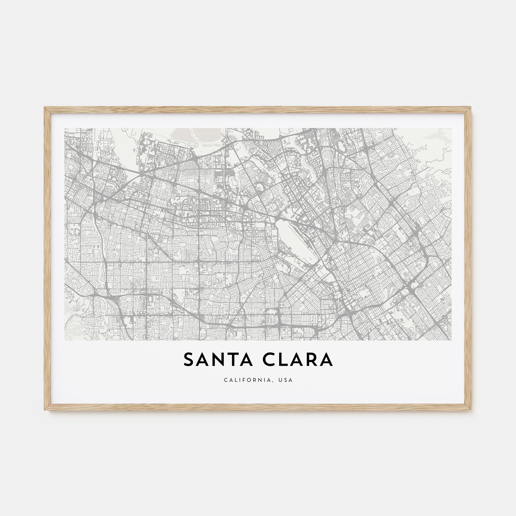 Santa Clara Map Landscape Poster