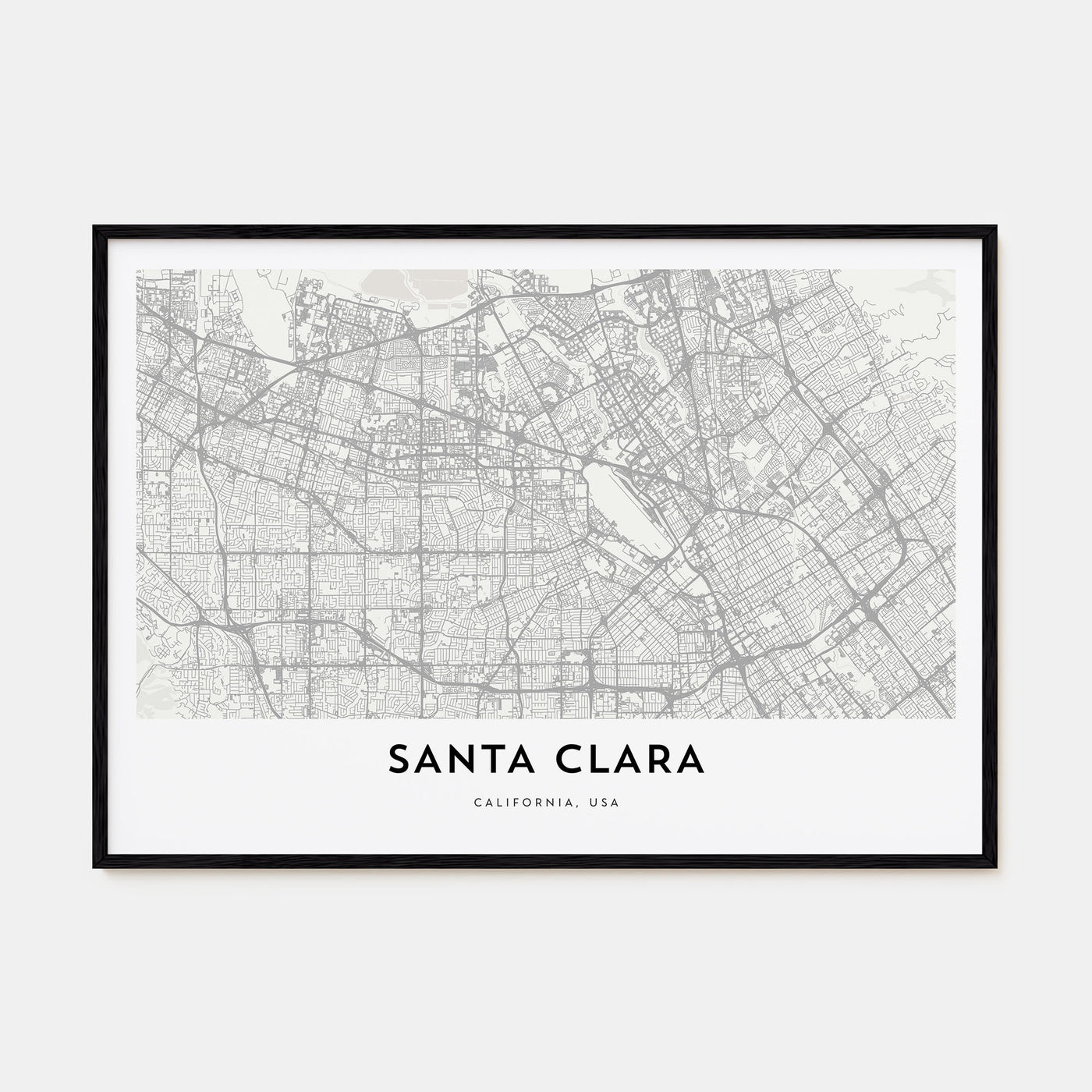 Santa Clara Map Landscape Poster