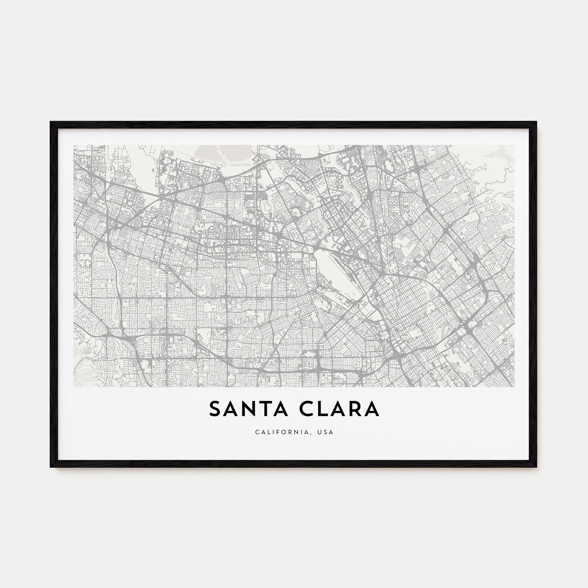 Santa Clara Map Landscape Poster