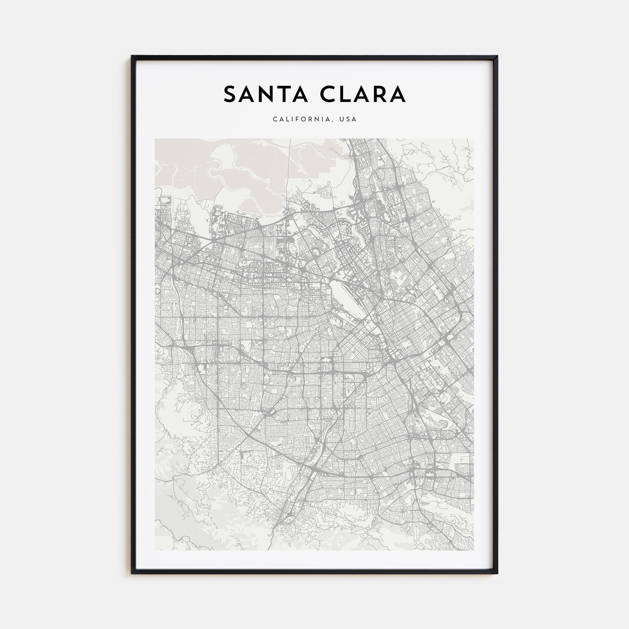 Santa Clara Map Portrait Poster