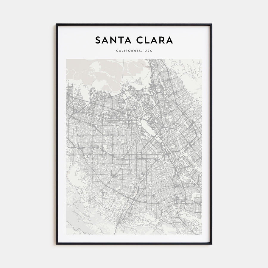 Santa Clara Map Portrait Poster