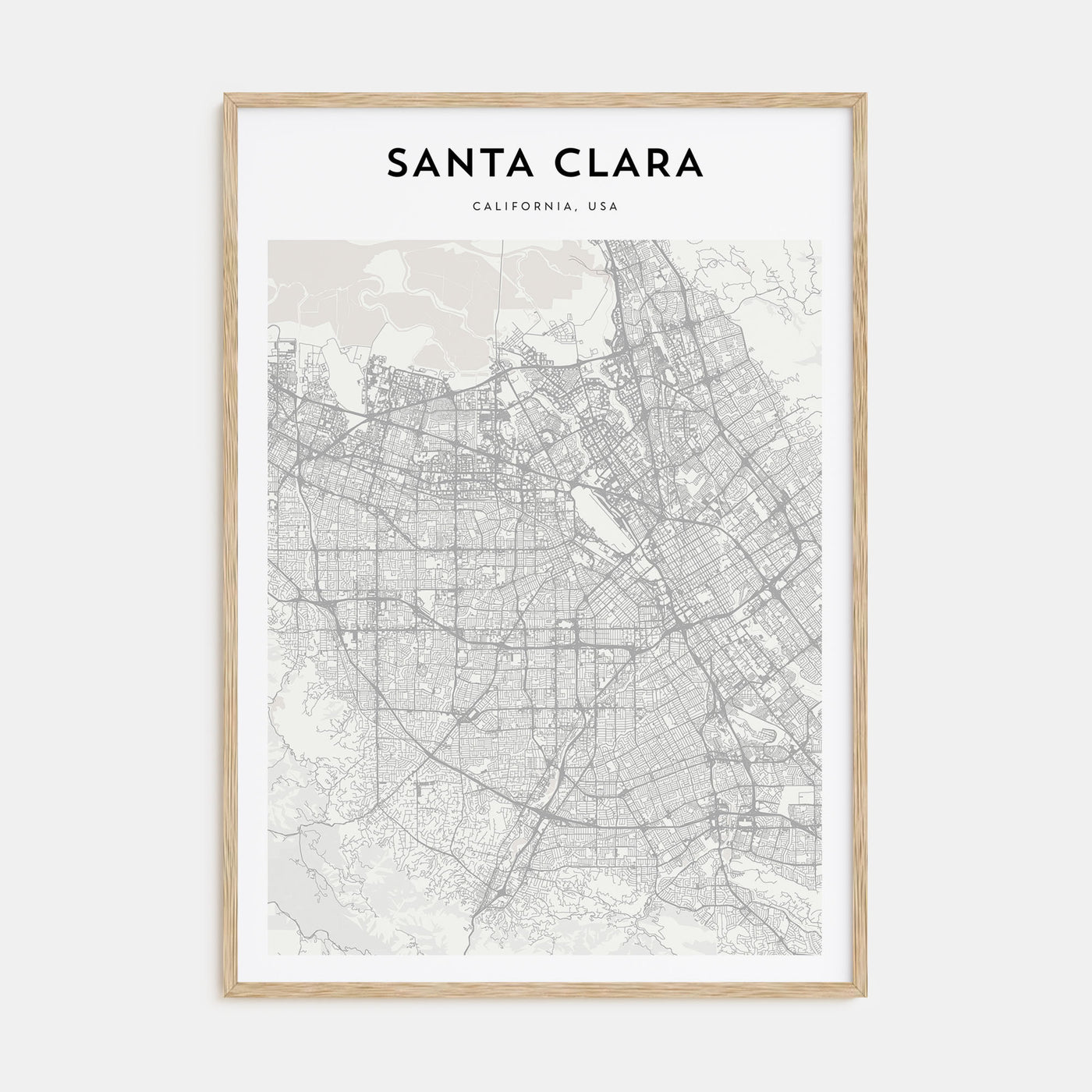 Santa Clara Map Portrait Poster