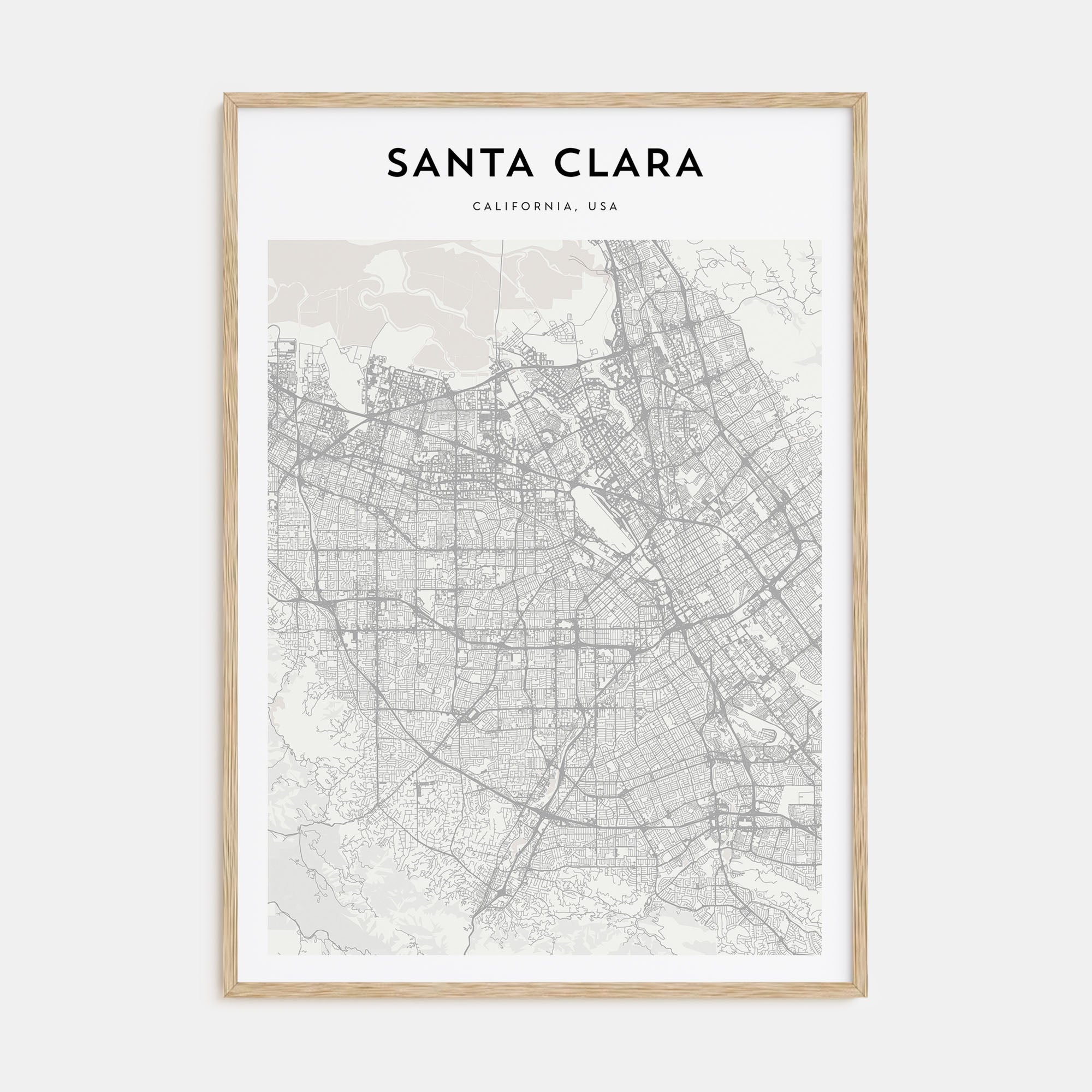 Santa Clara Map Portrait Poster