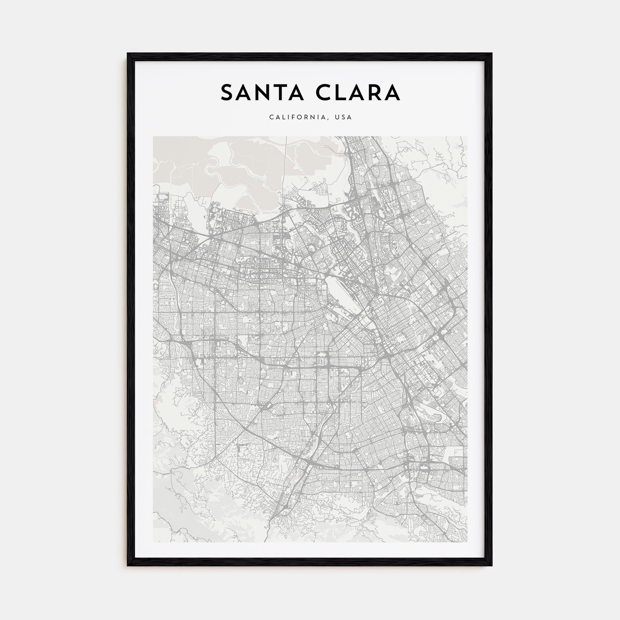 Santa Clara Map Portrait Poster