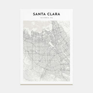 Santa Clara Map Portrait Poster