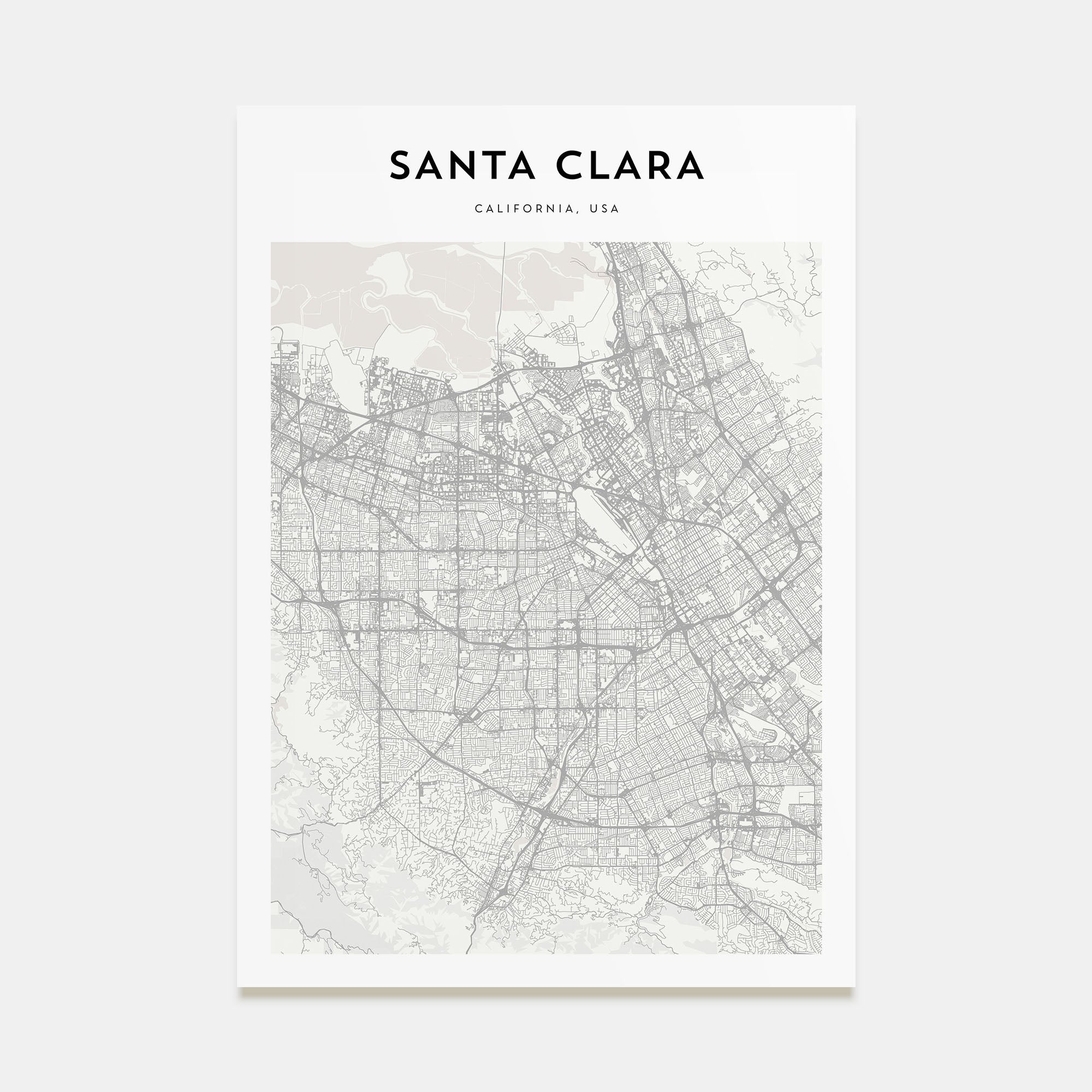 Santa Clara Map Portrait Poster