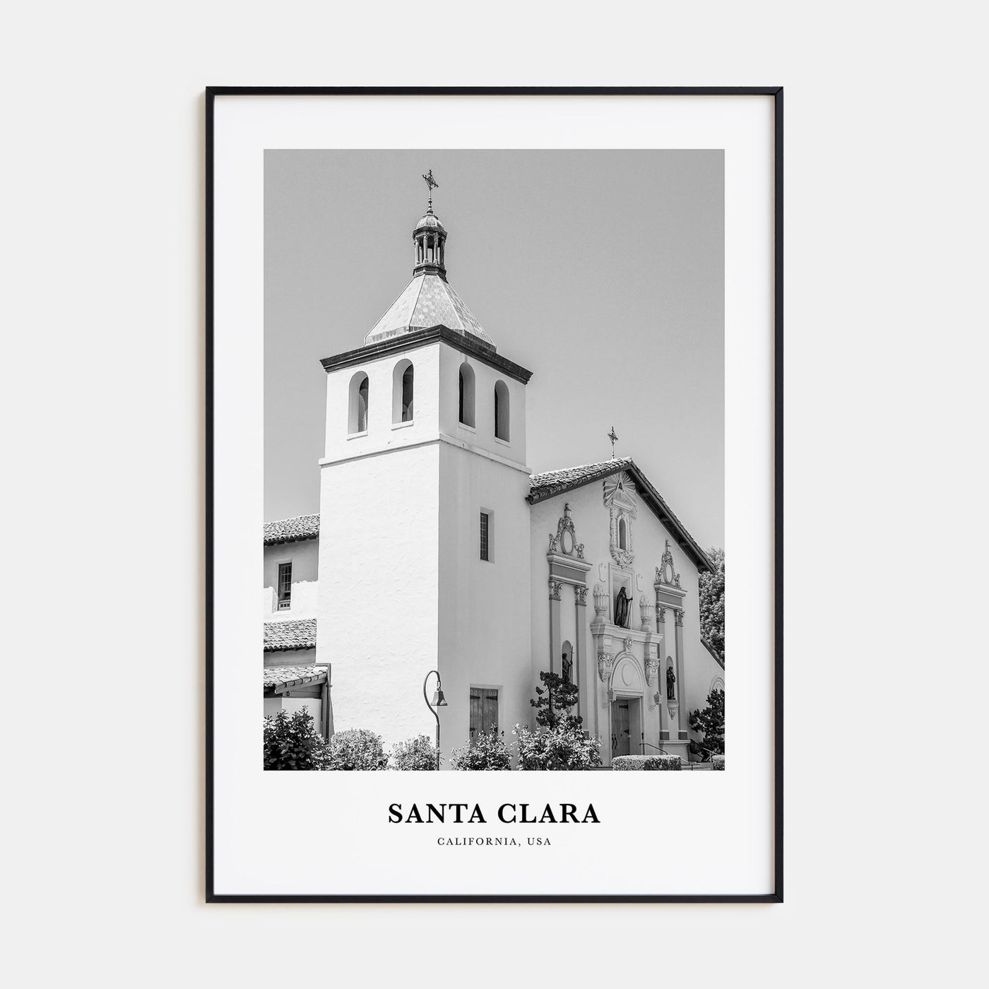 Santa Clara Portrait B&W Poster