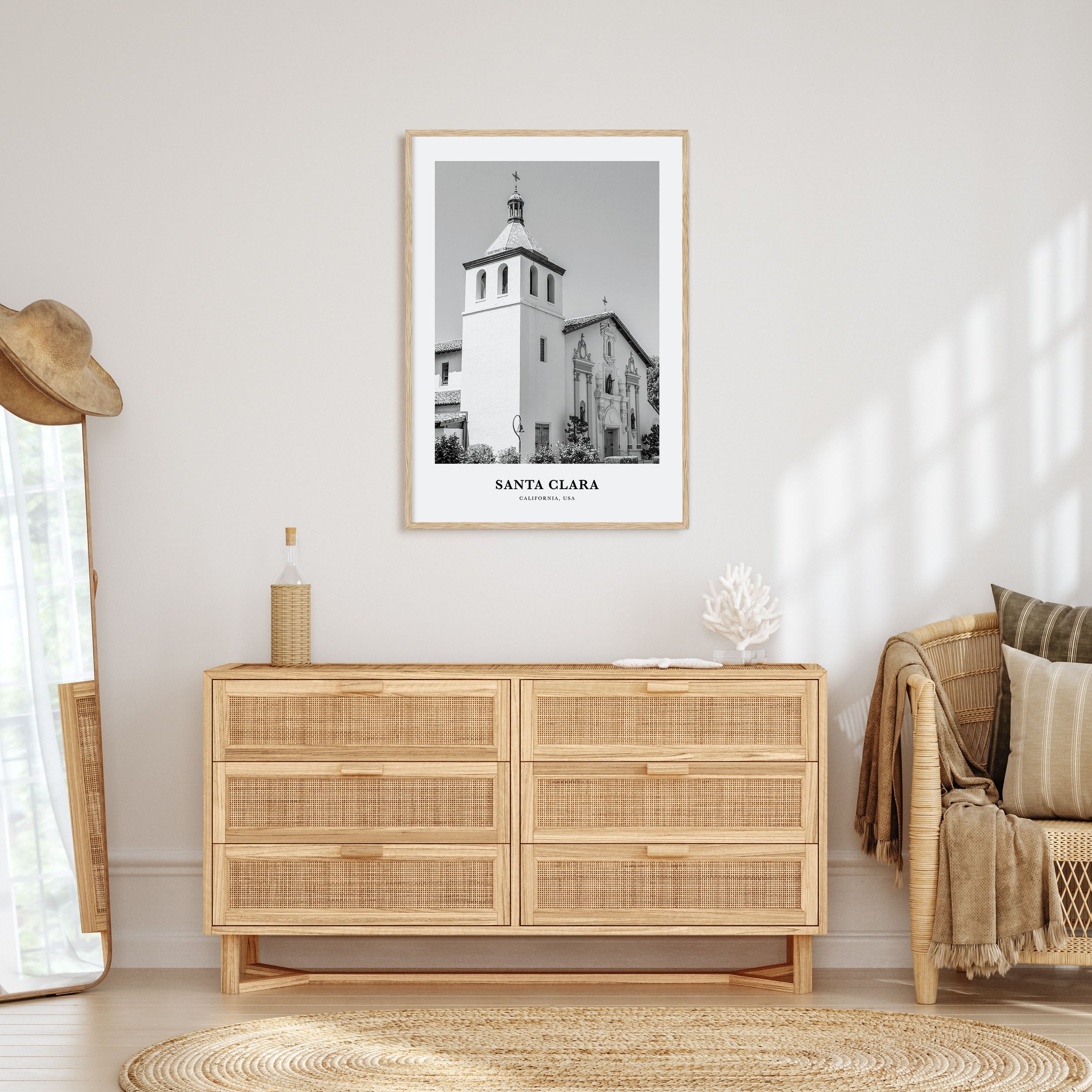 Santa Clara Portrait B&W Poster