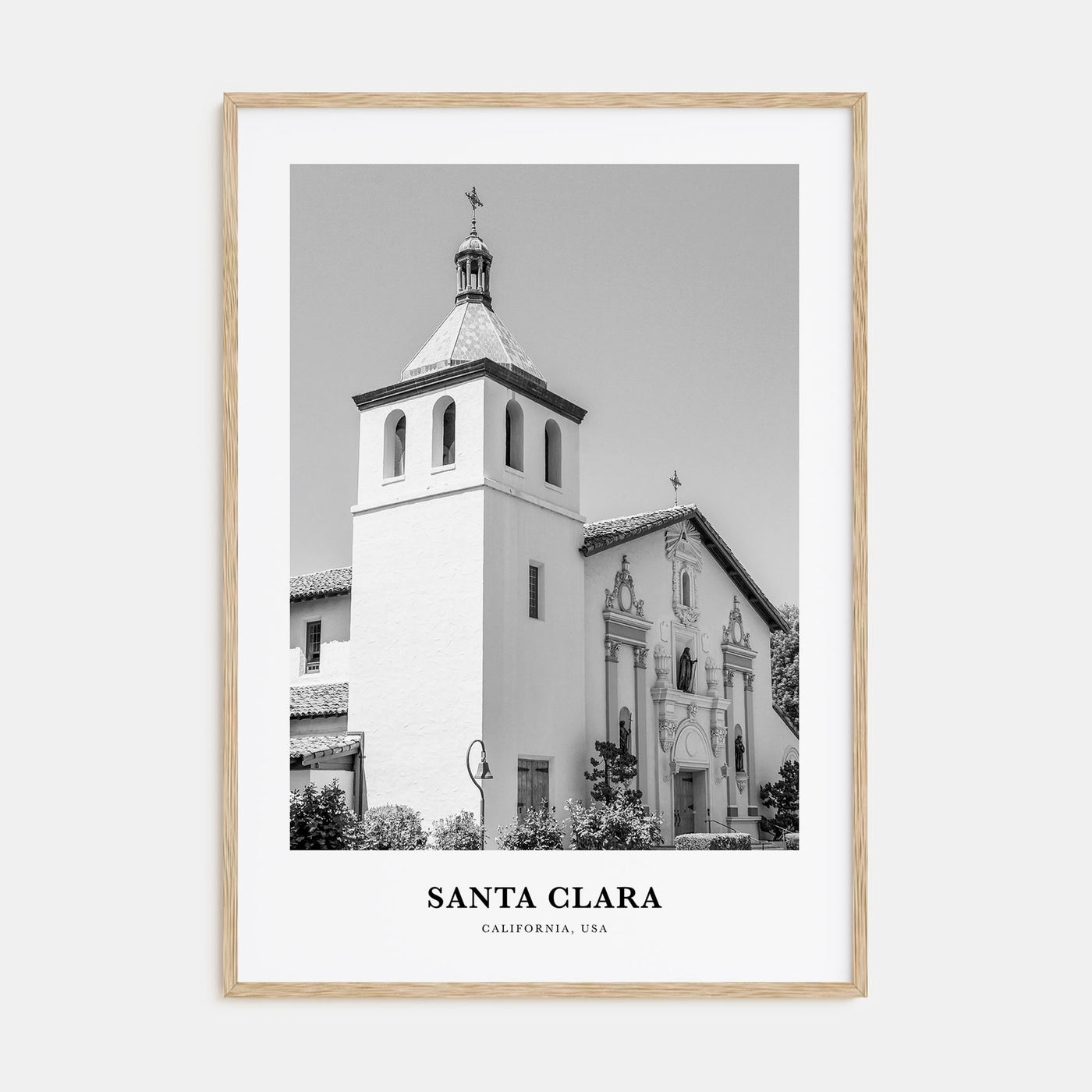 Santa Clara Portrait B&W Poster