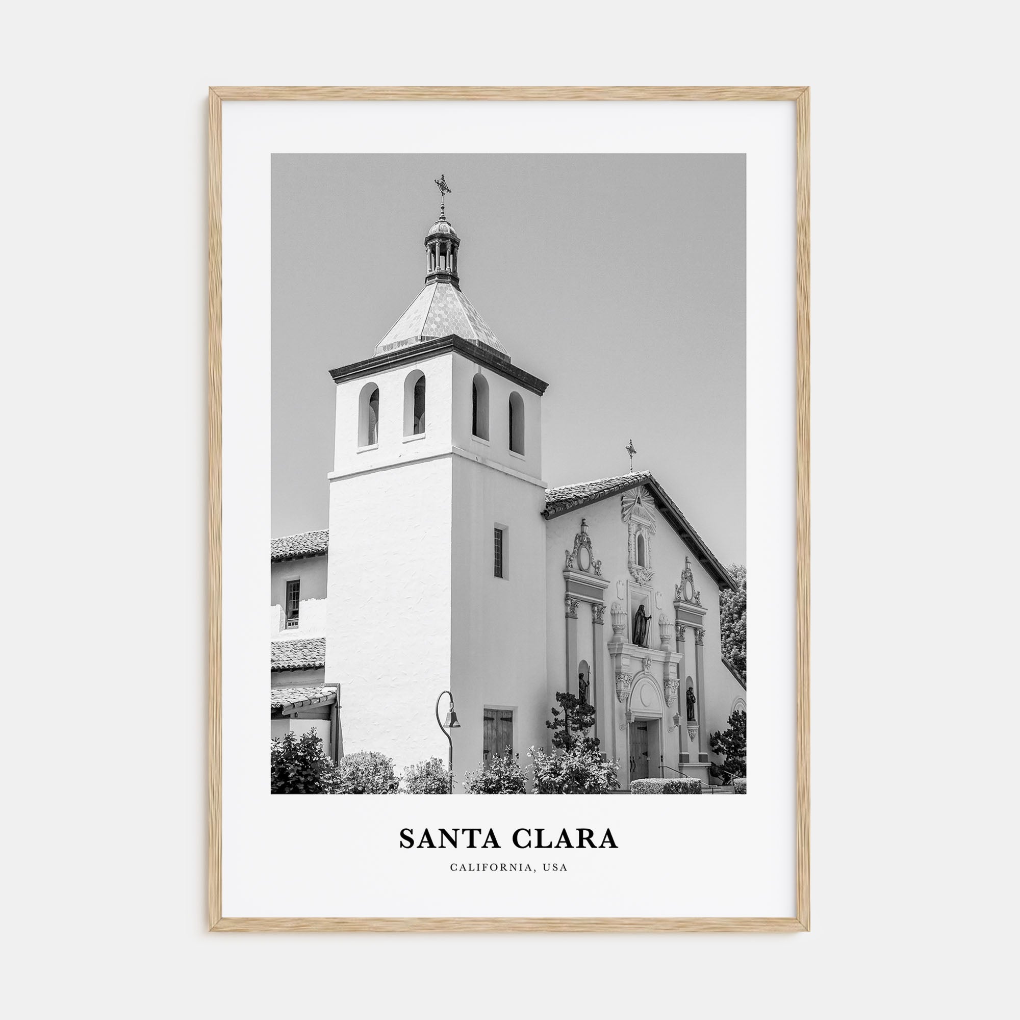 Santa Clara Portrait B&W Poster