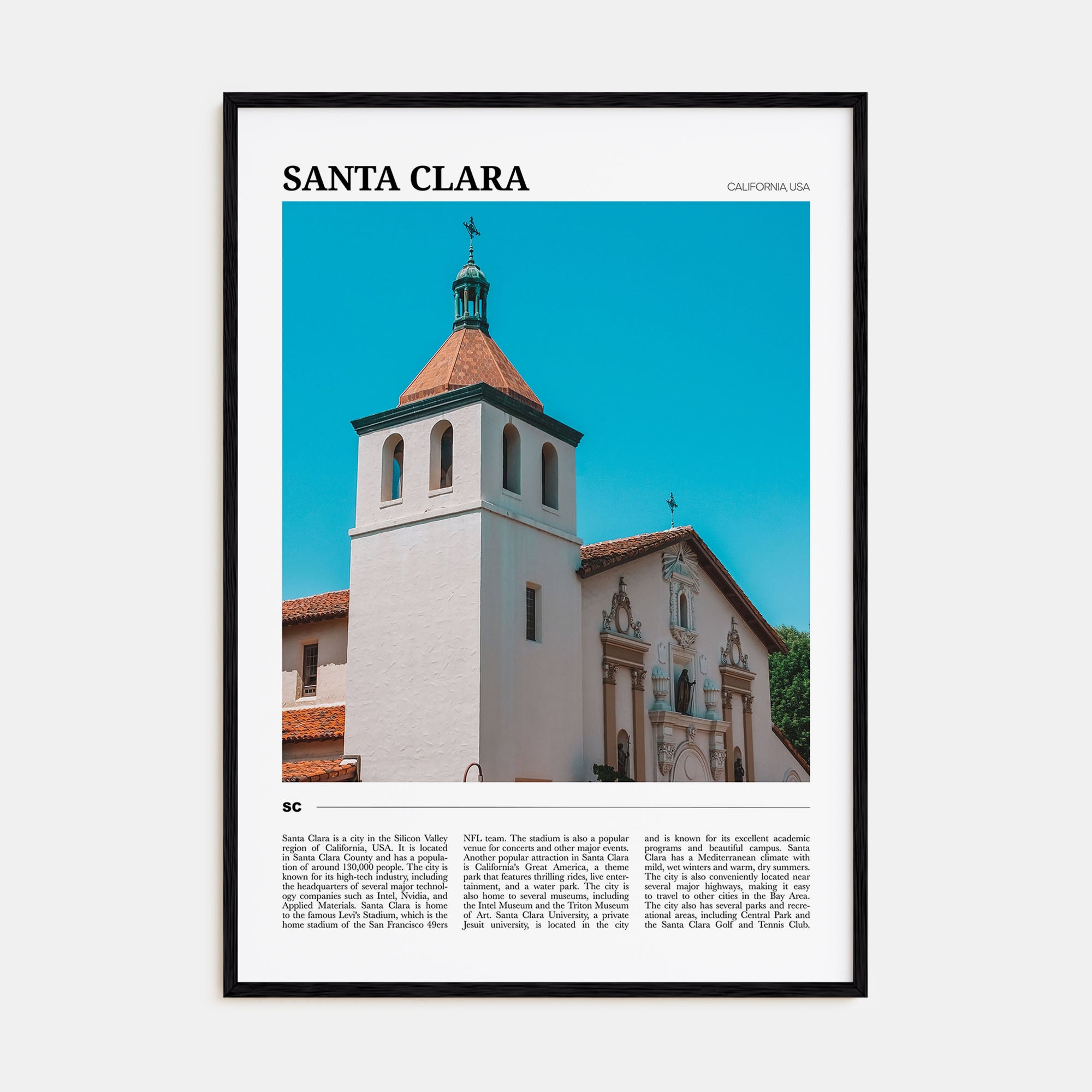 Santa Clara Travel Color Poster