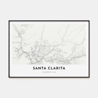 Santa Clarita Map Landscape Poster