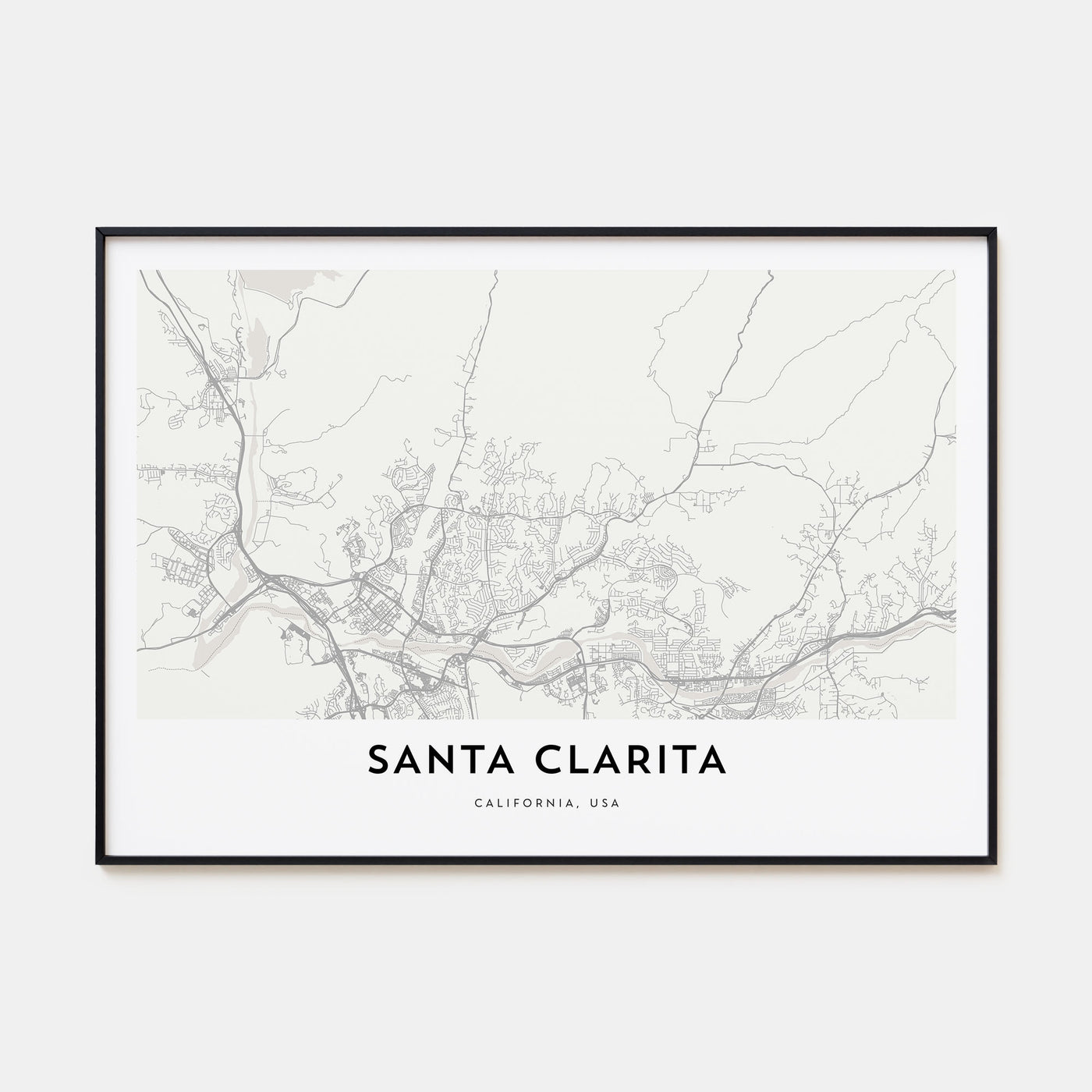Santa Clarita Map Landscape Poster