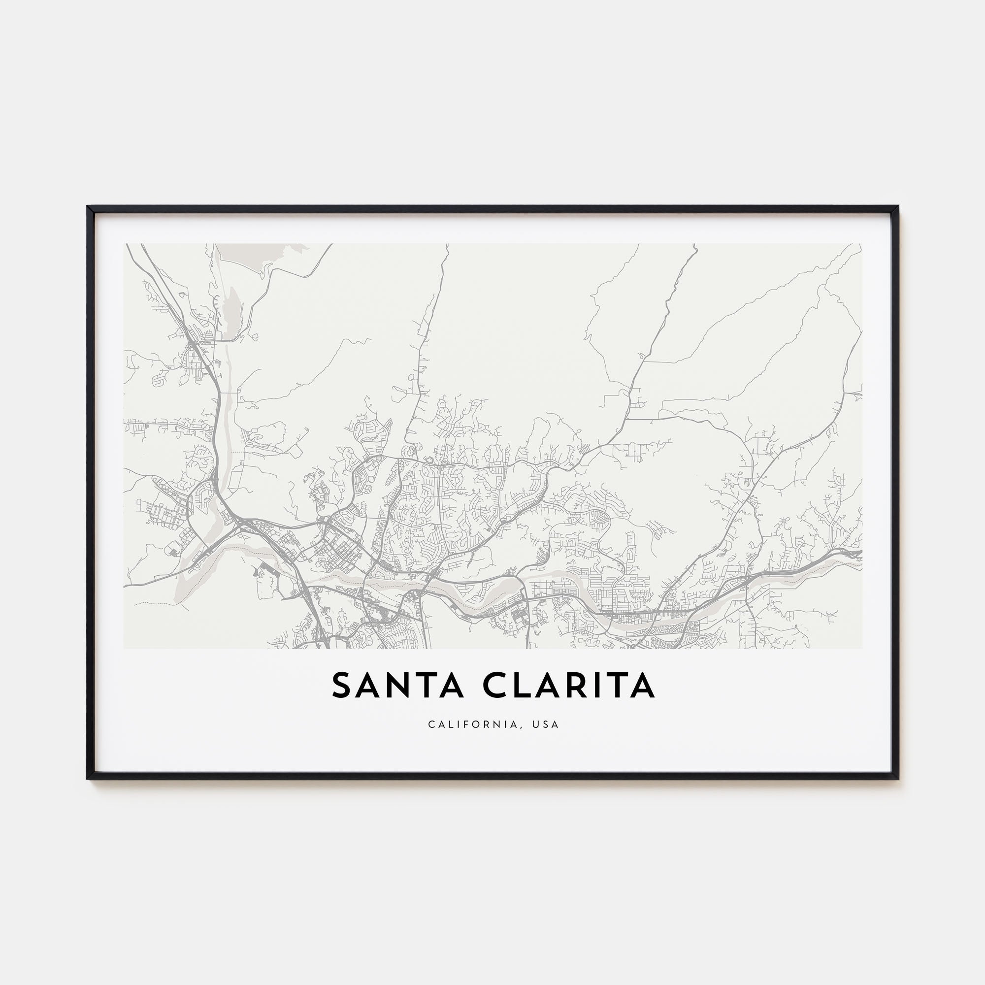 Santa Clarita Map Landscape Poster