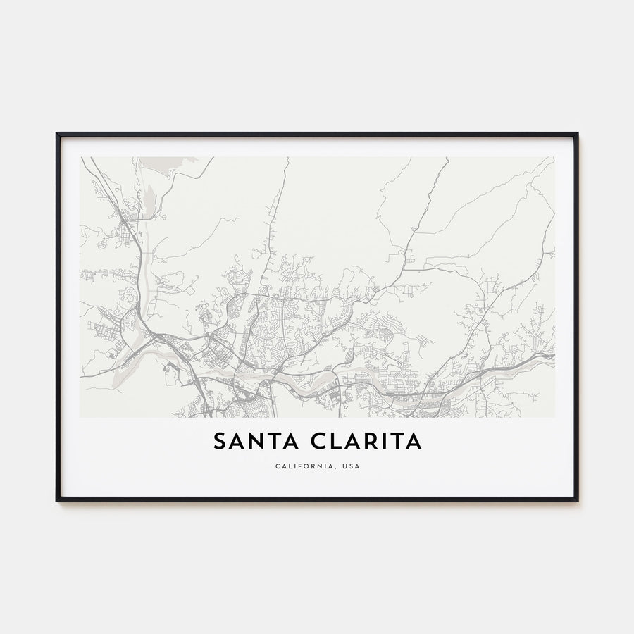 Santa Clarita Map Landscape Poster