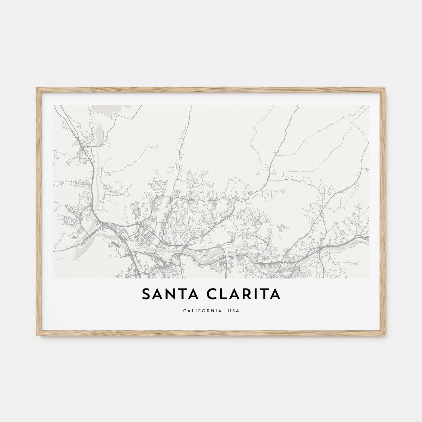 Santa Clarita Map Landscape Poster