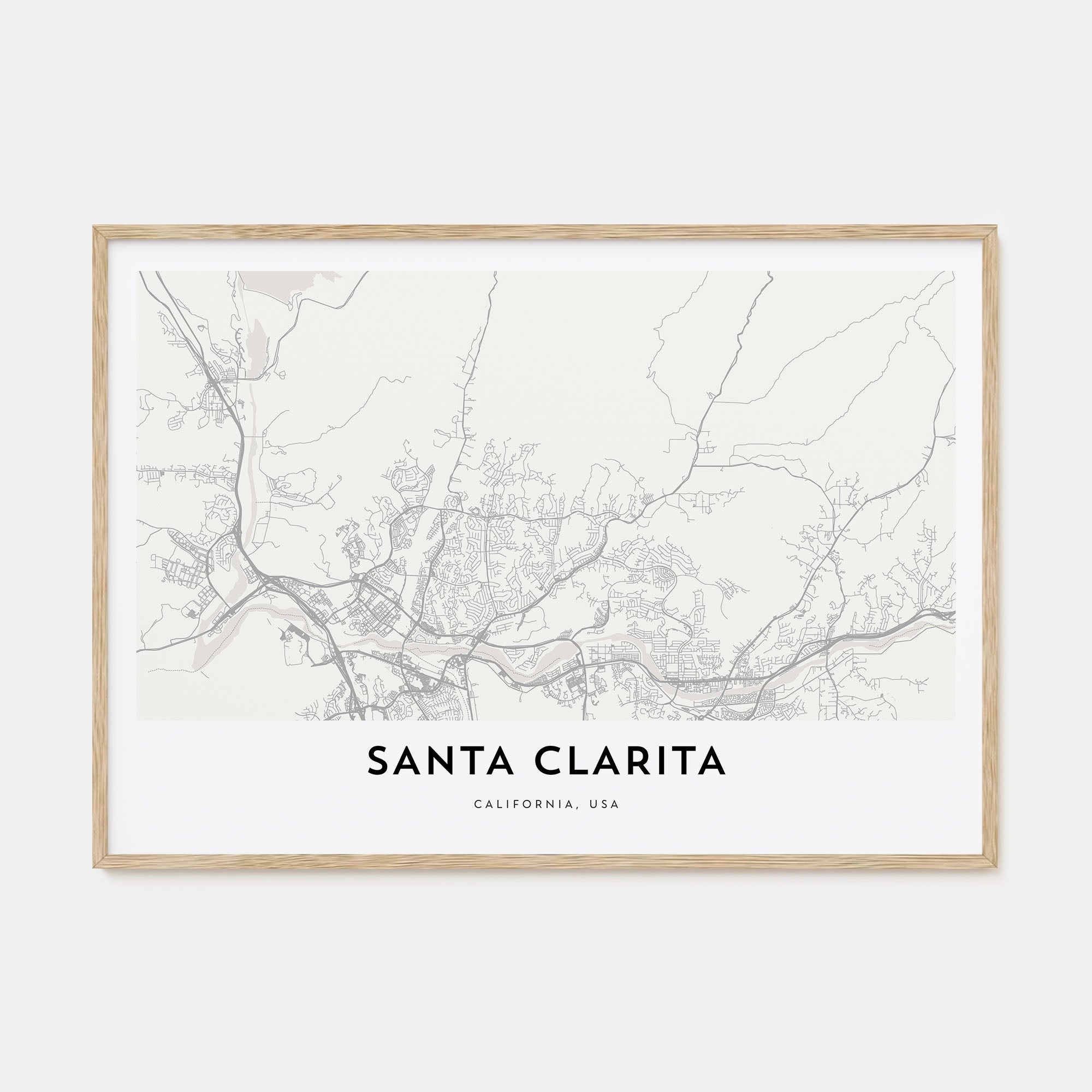 Santa Clarita Map Landscape Poster
