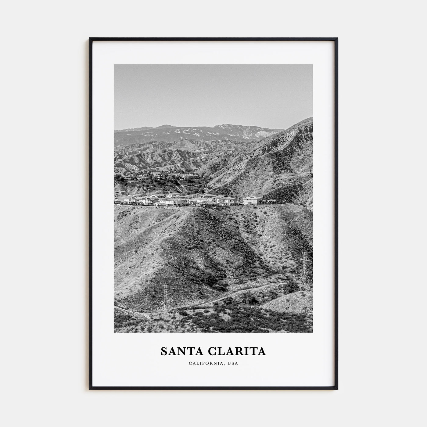 Santa Clarita Portrait B&W Poster