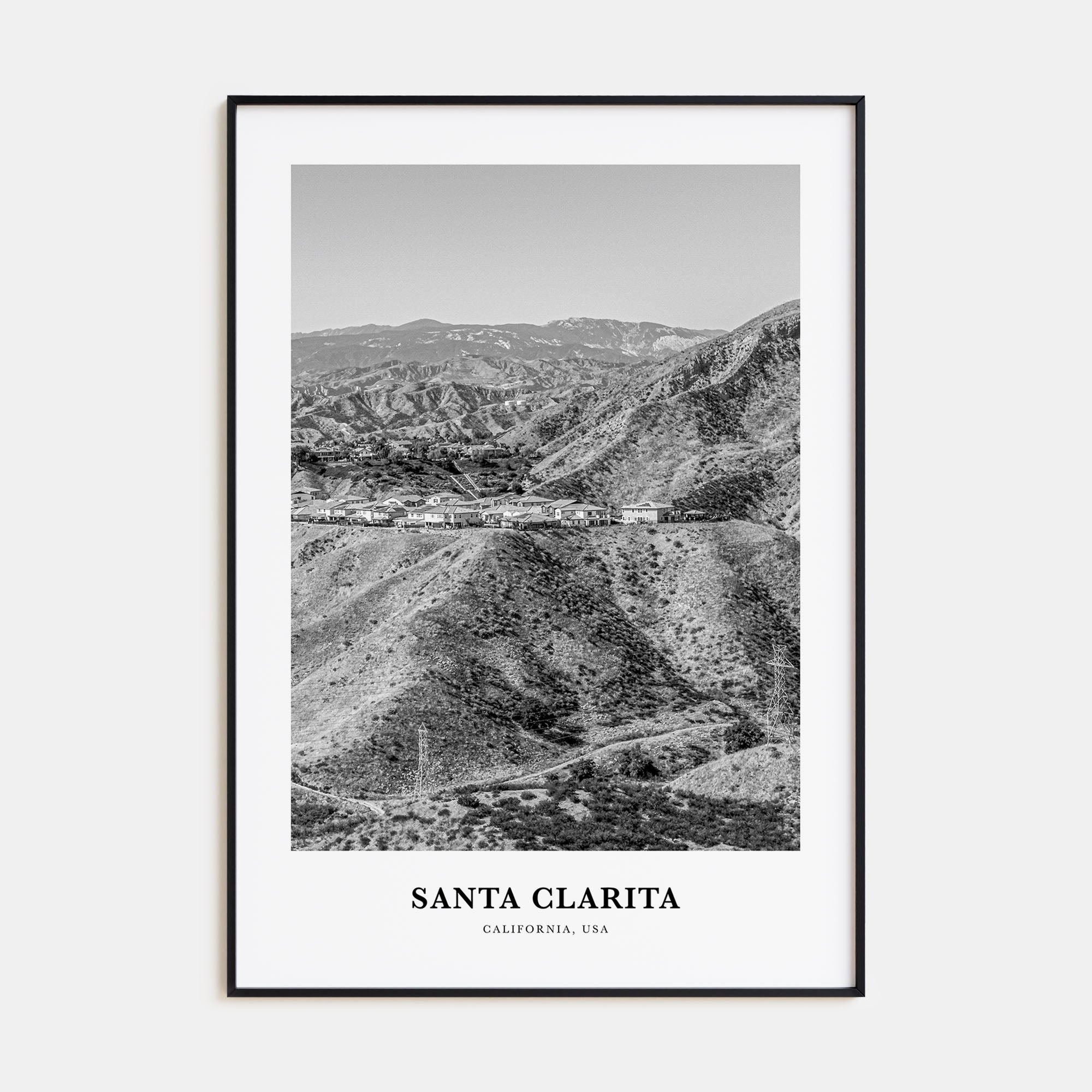 Santa Clarita Portrait B&W Poster
