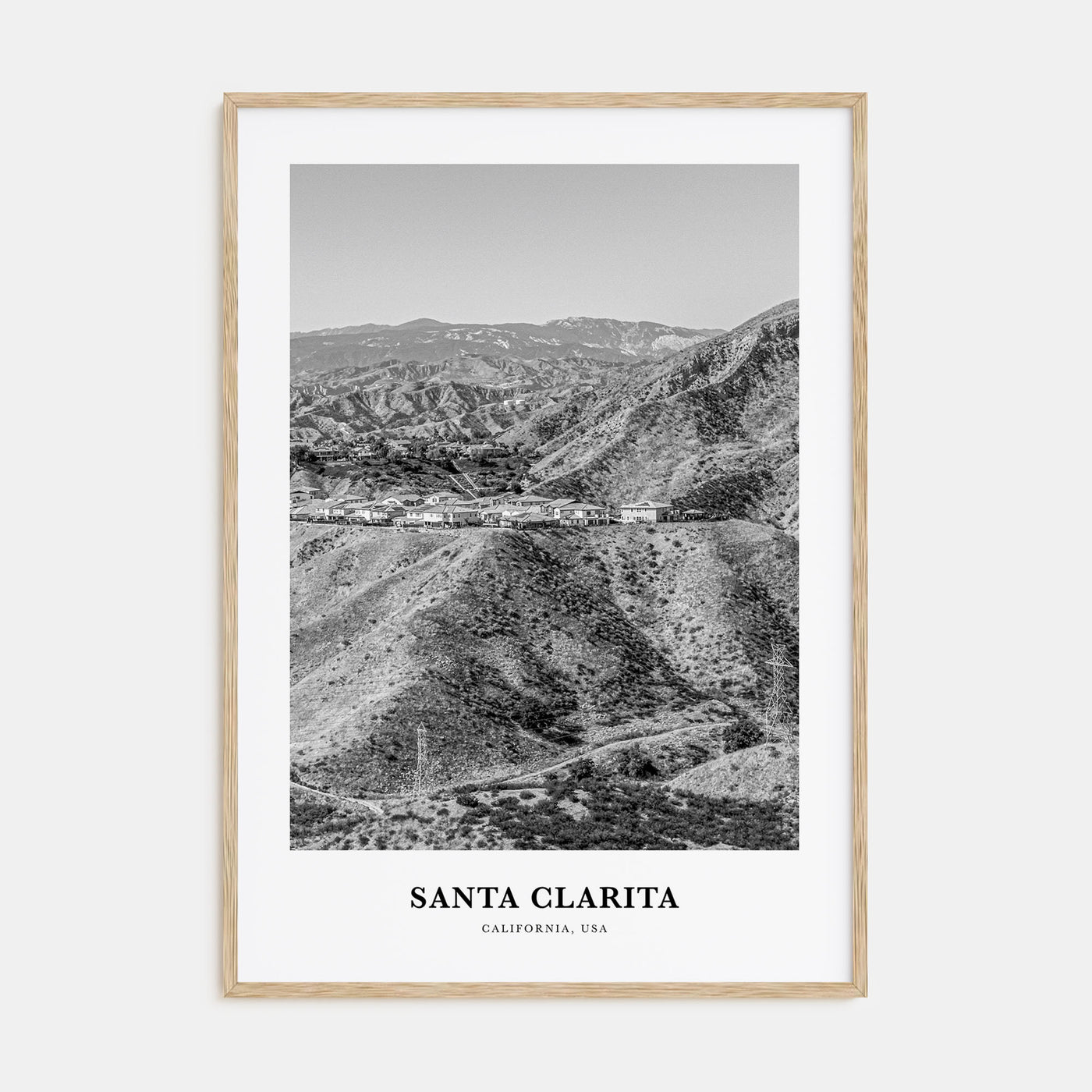 Santa Clarita Portrait B&W Poster