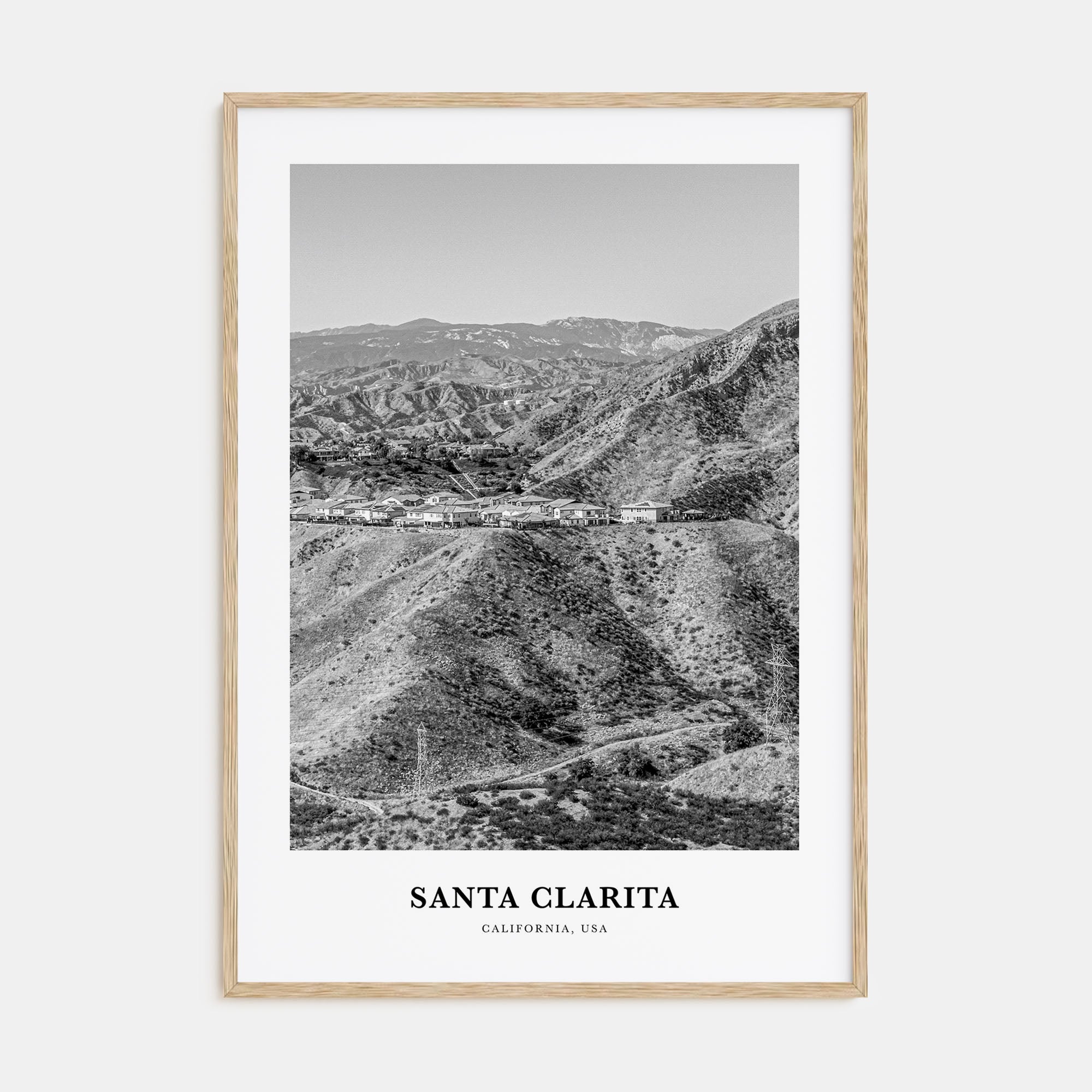Santa Clarita Portrait B&W Poster
