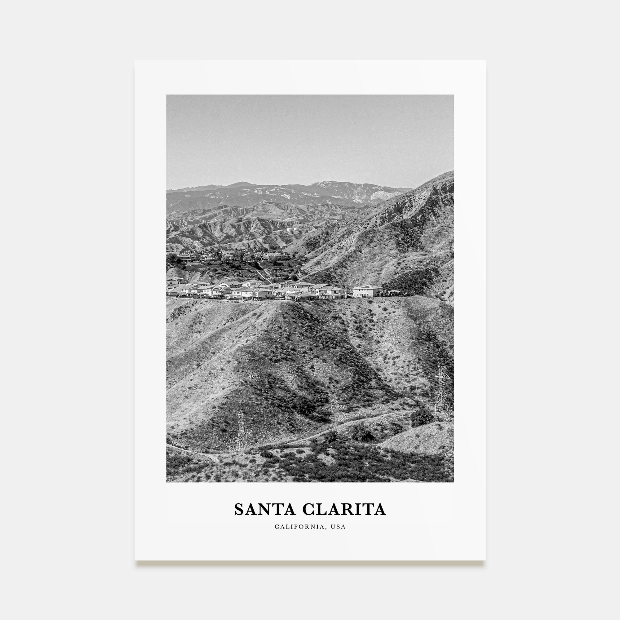 Santa Clarita Portrait B&W Poster