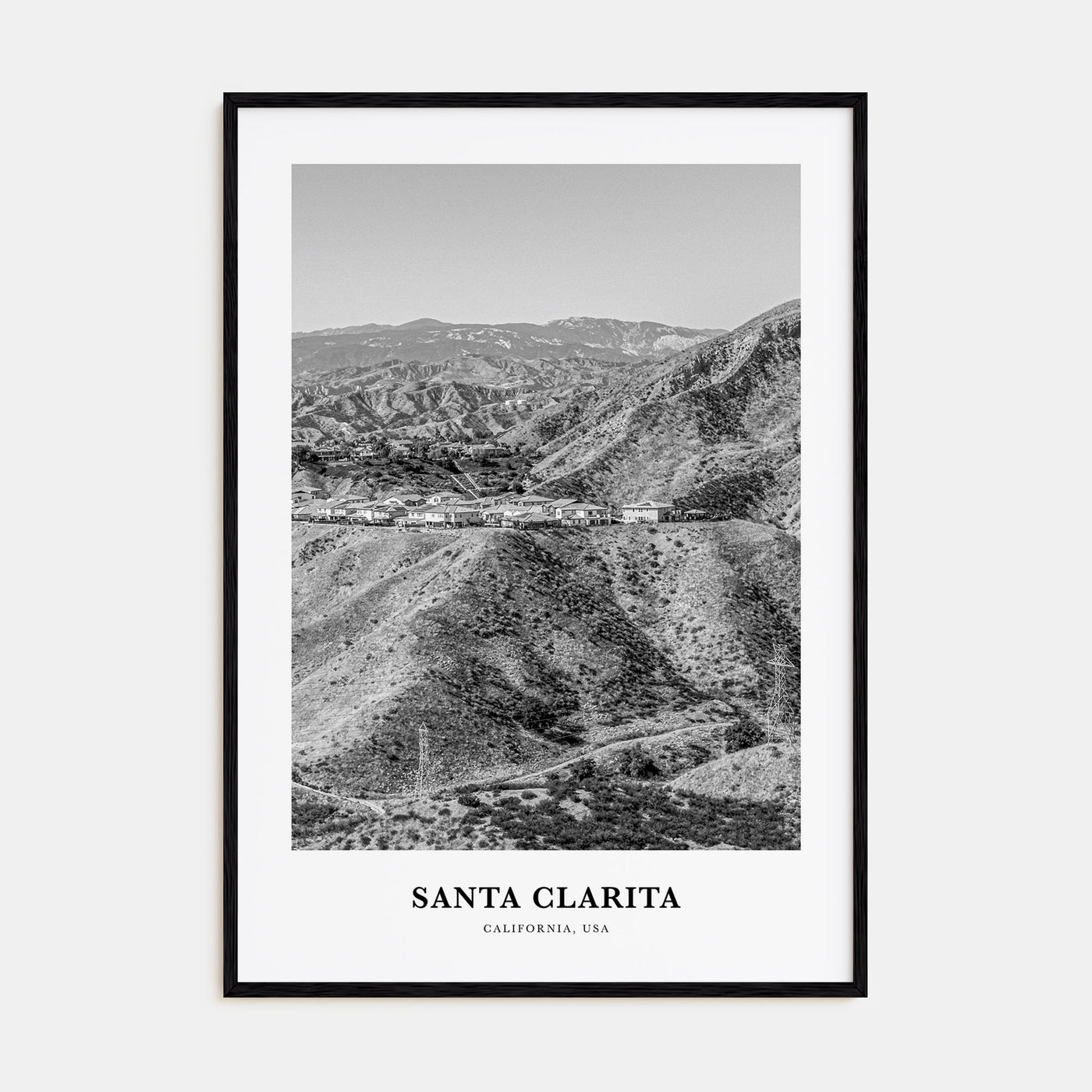 Santa Clarita Portrait B&W Poster