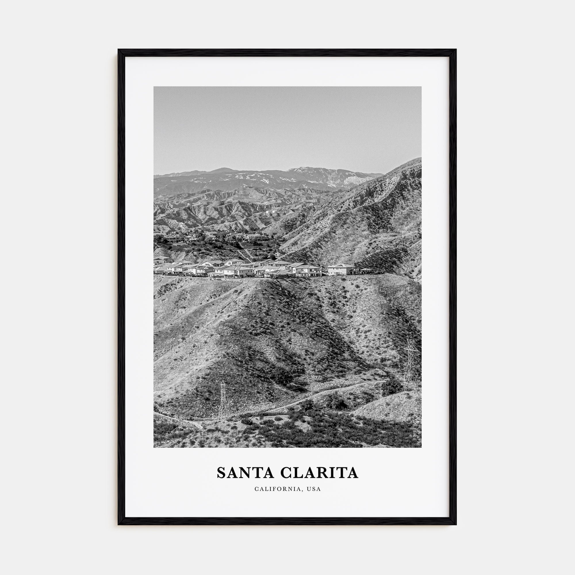 Santa Clarita Portrait B&W Poster