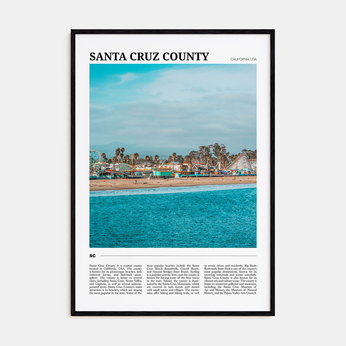 Santa Cruz County Travel Color Poster