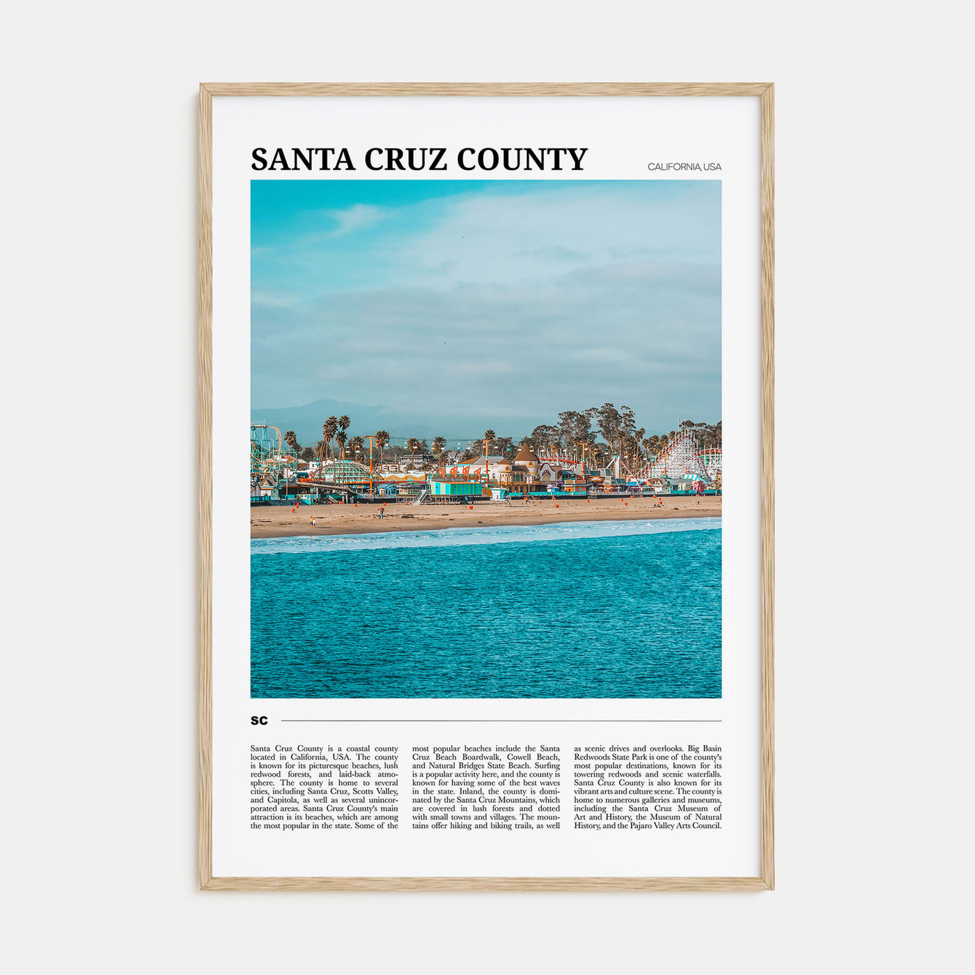 Santa Cruz County Travel Color Poster