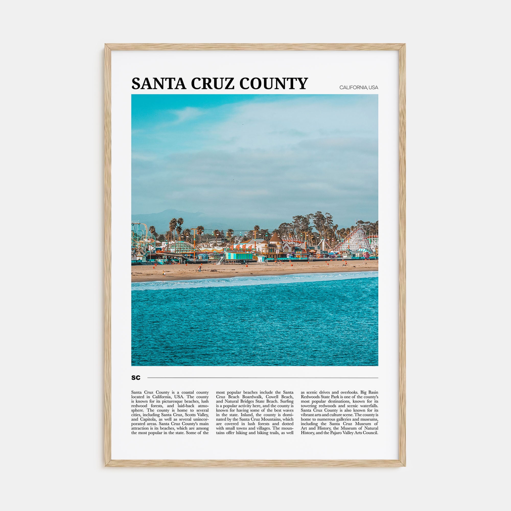 Santa Cruz County Travel Color Poster
