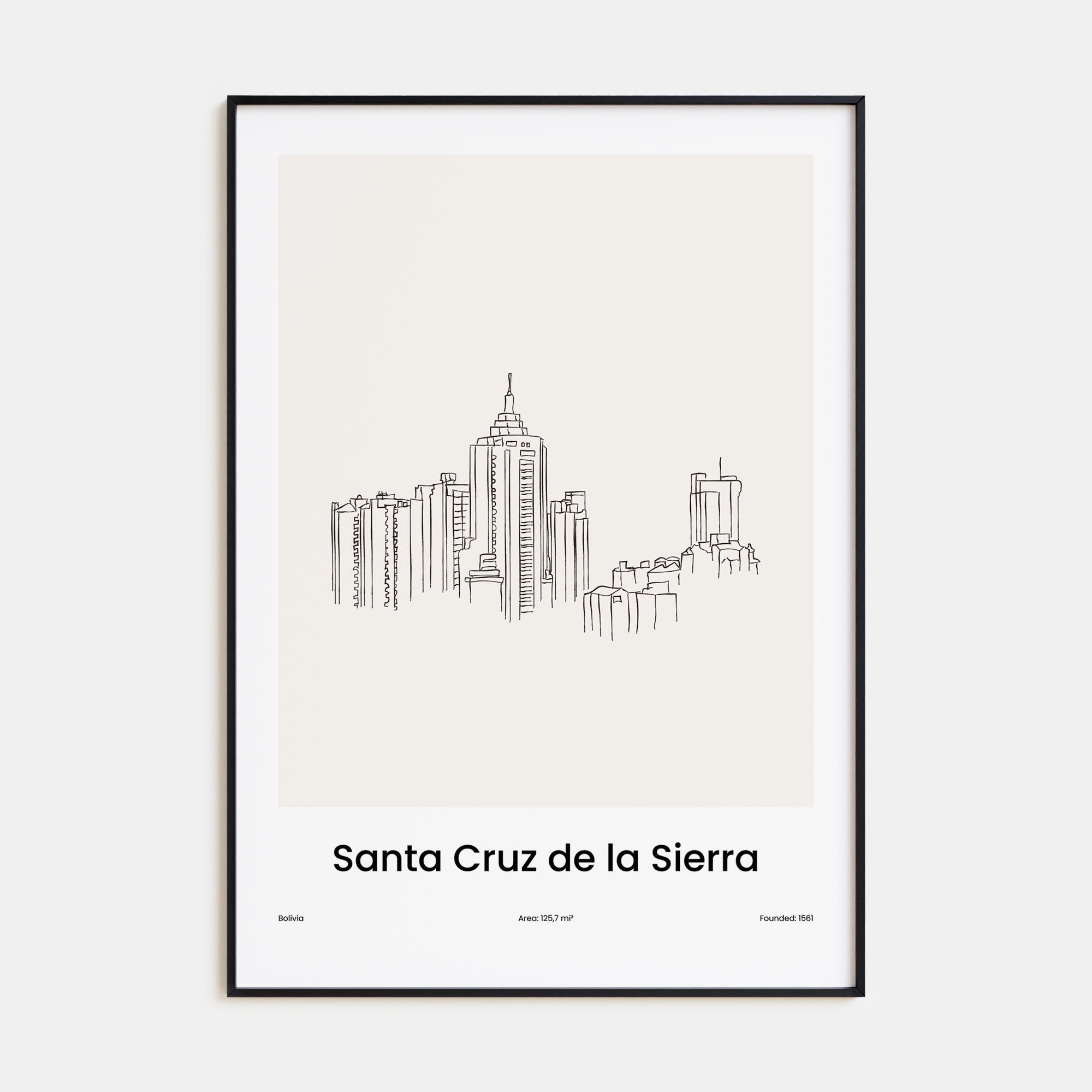 Santa Cruz de la Sierra Drawn Poster