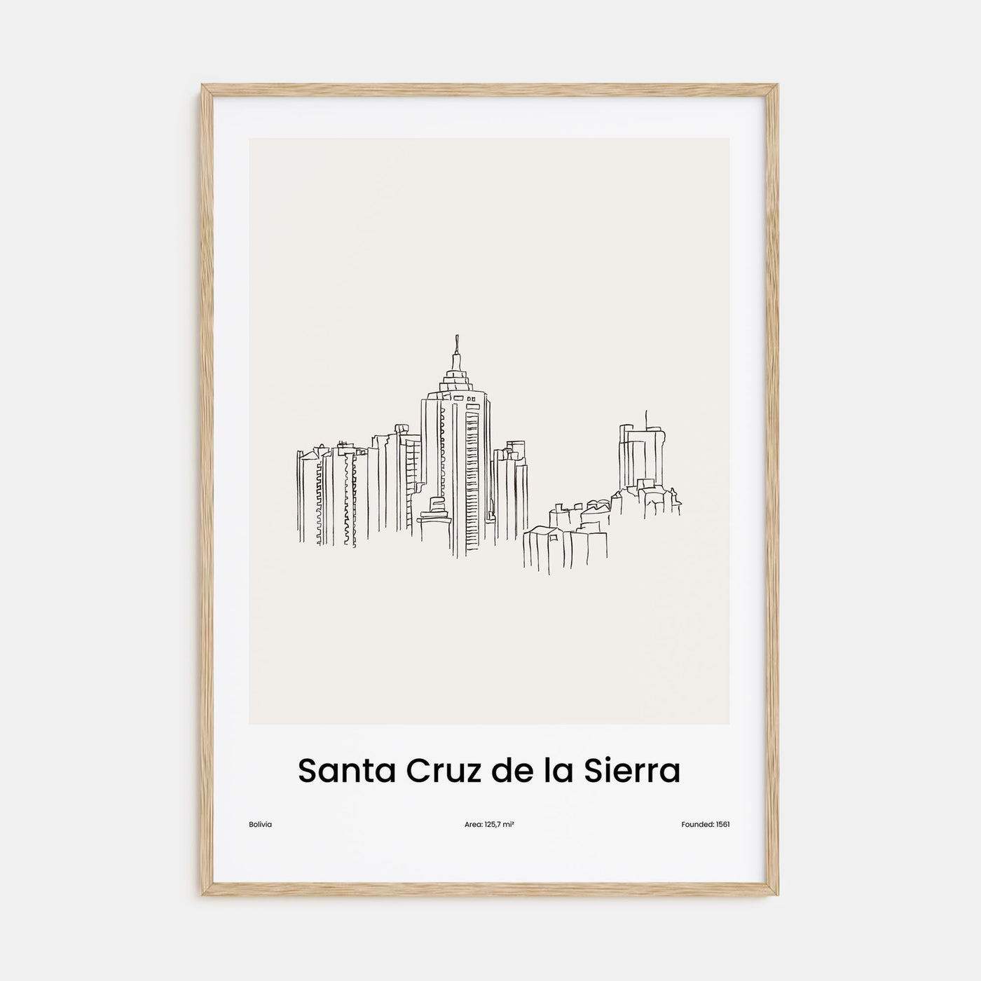 Santa Cruz de la Sierra Drawn Poster