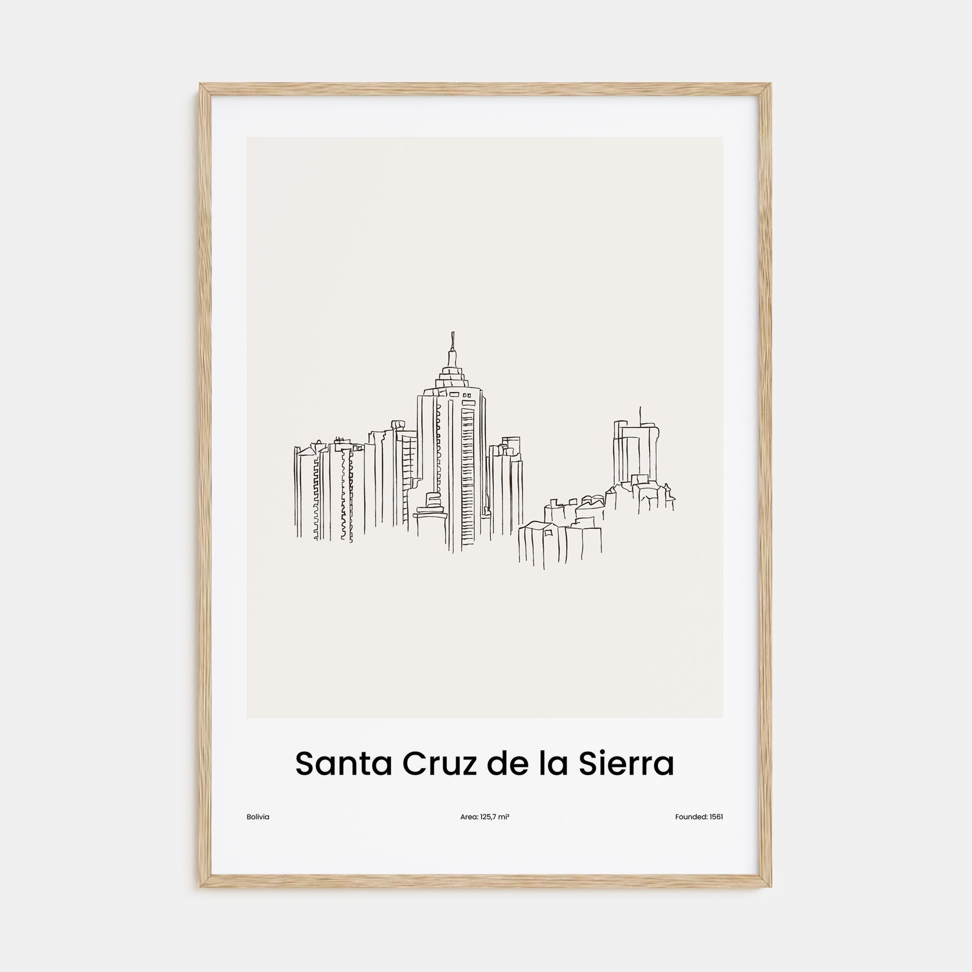 Santa Cruz de la Sierra Drawn Poster