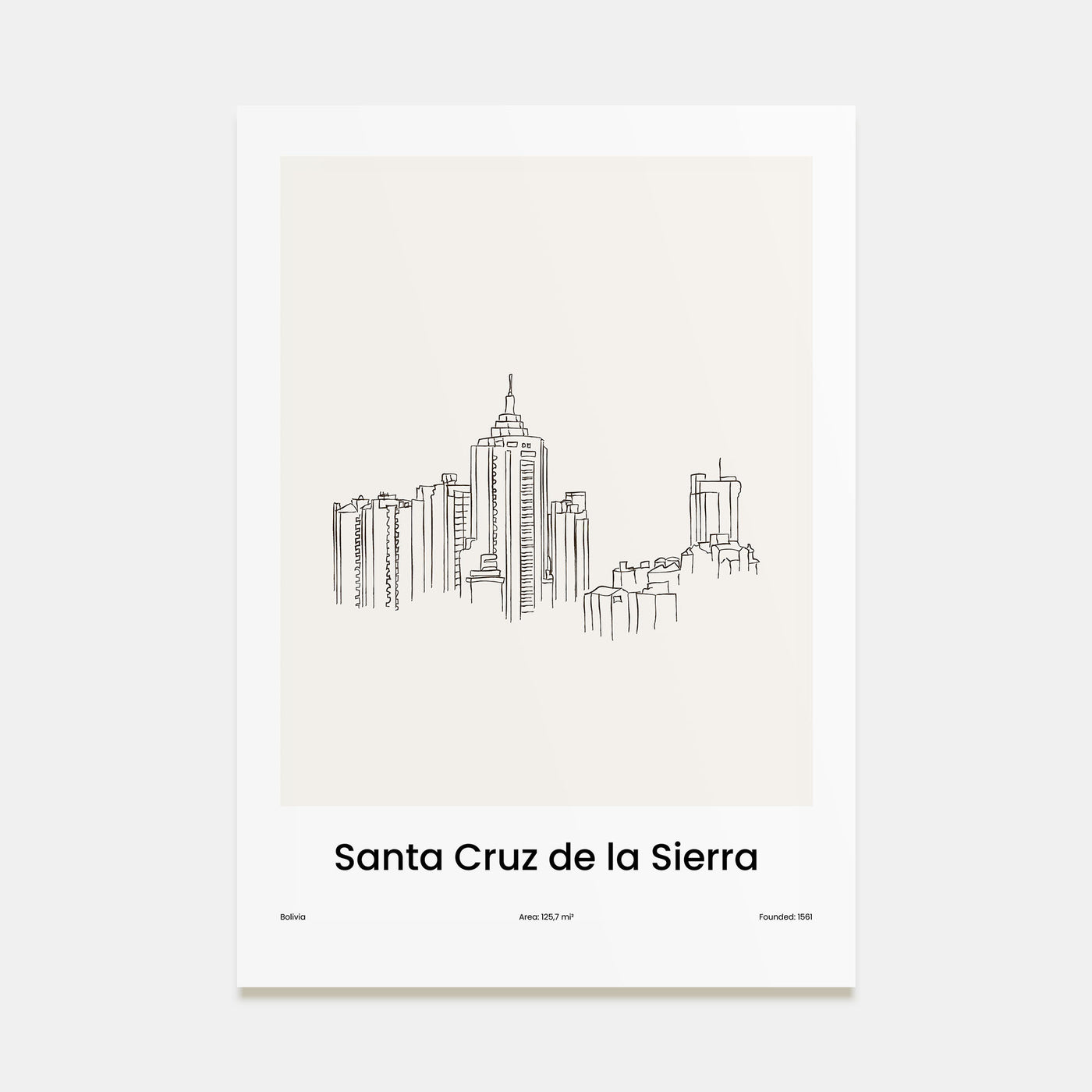 Santa Cruz de la Sierra Drawn Poster