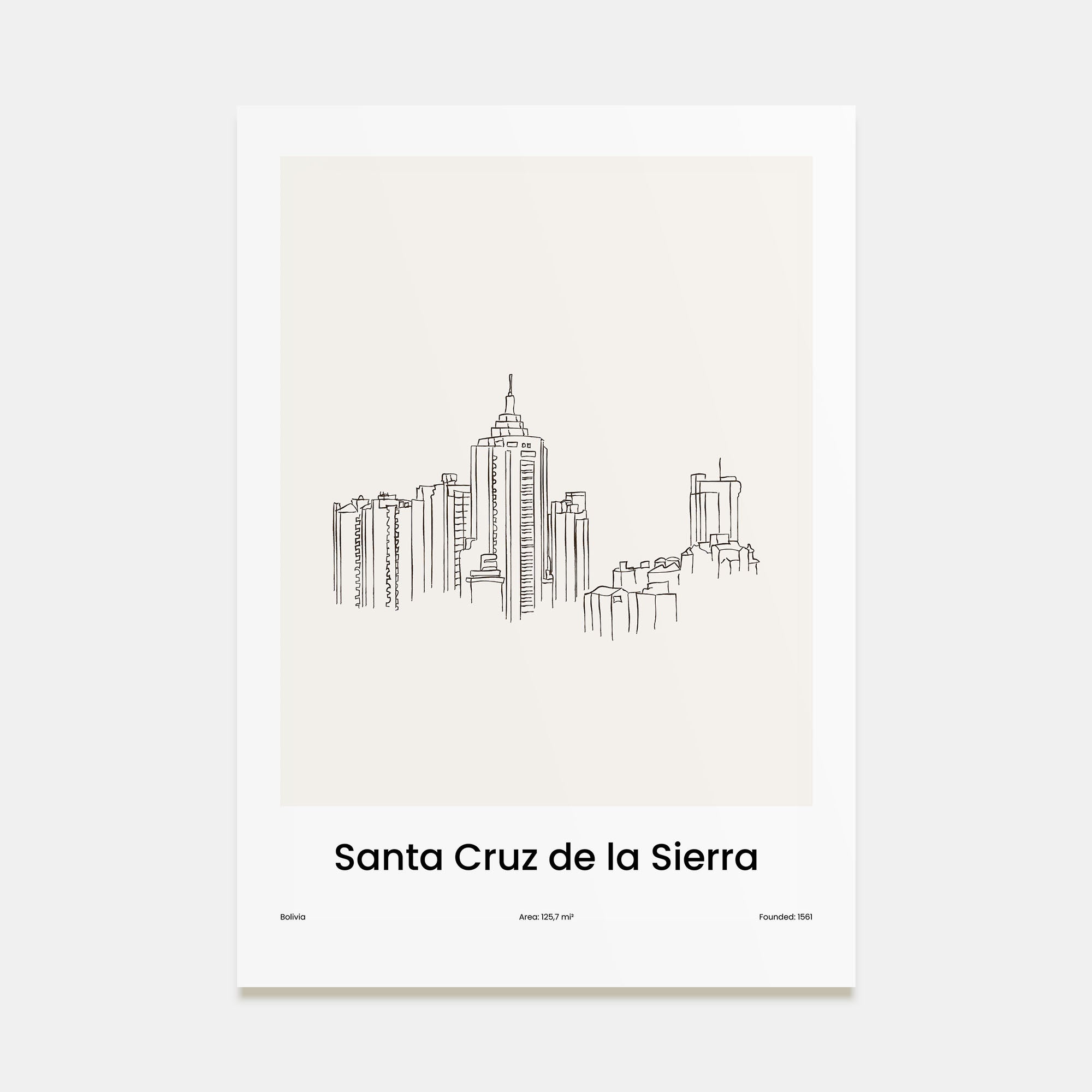 Santa Cruz de la Sierra Drawn Poster