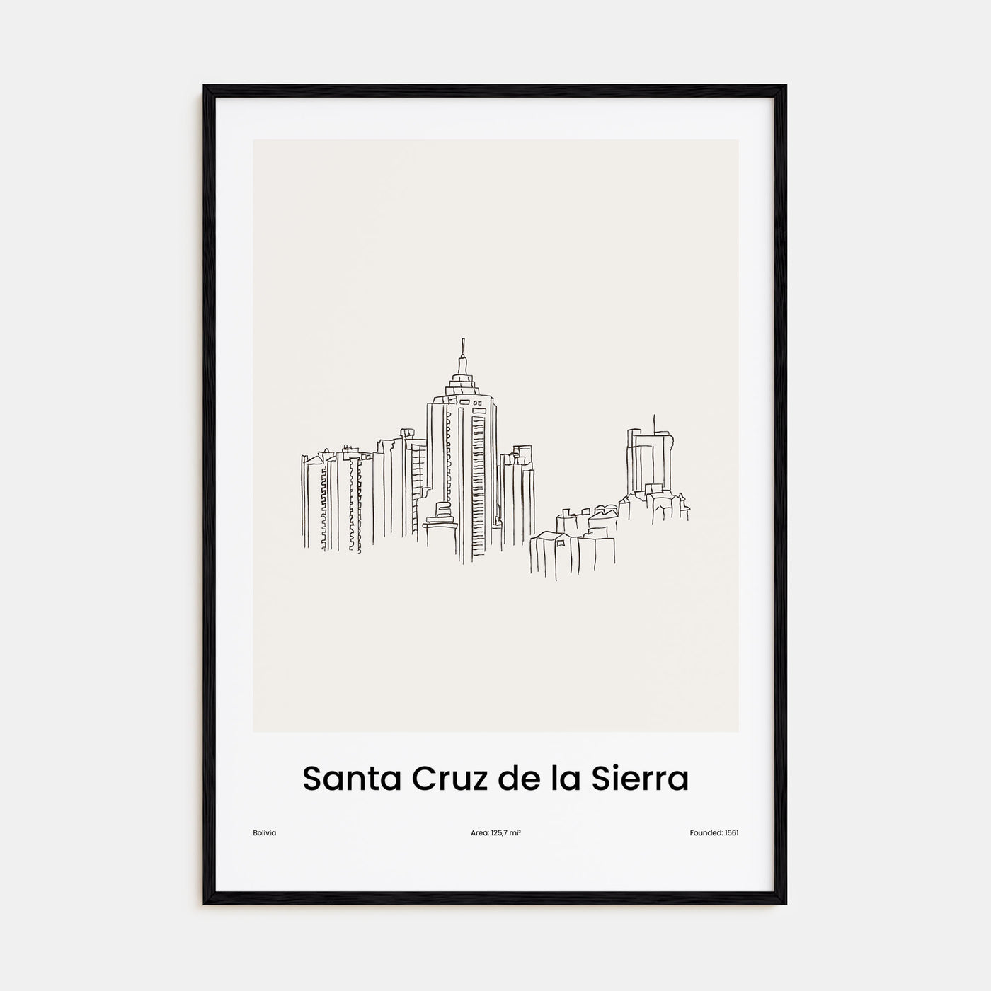 Santa Cruz de la Sierra Drawn Poster