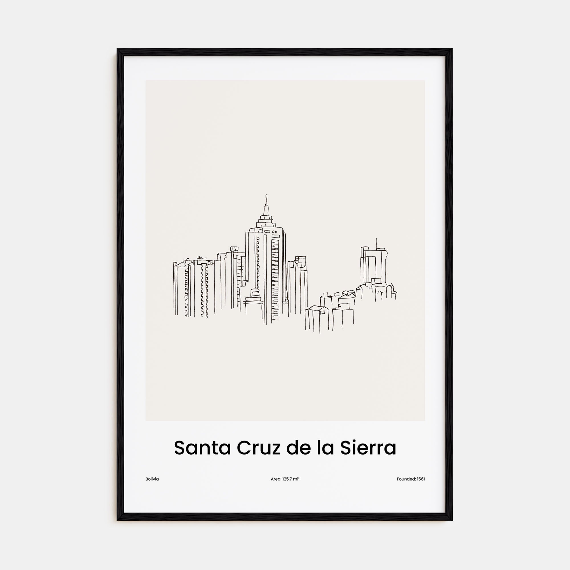 Santa Cruz de la Sierra Drawn Poster