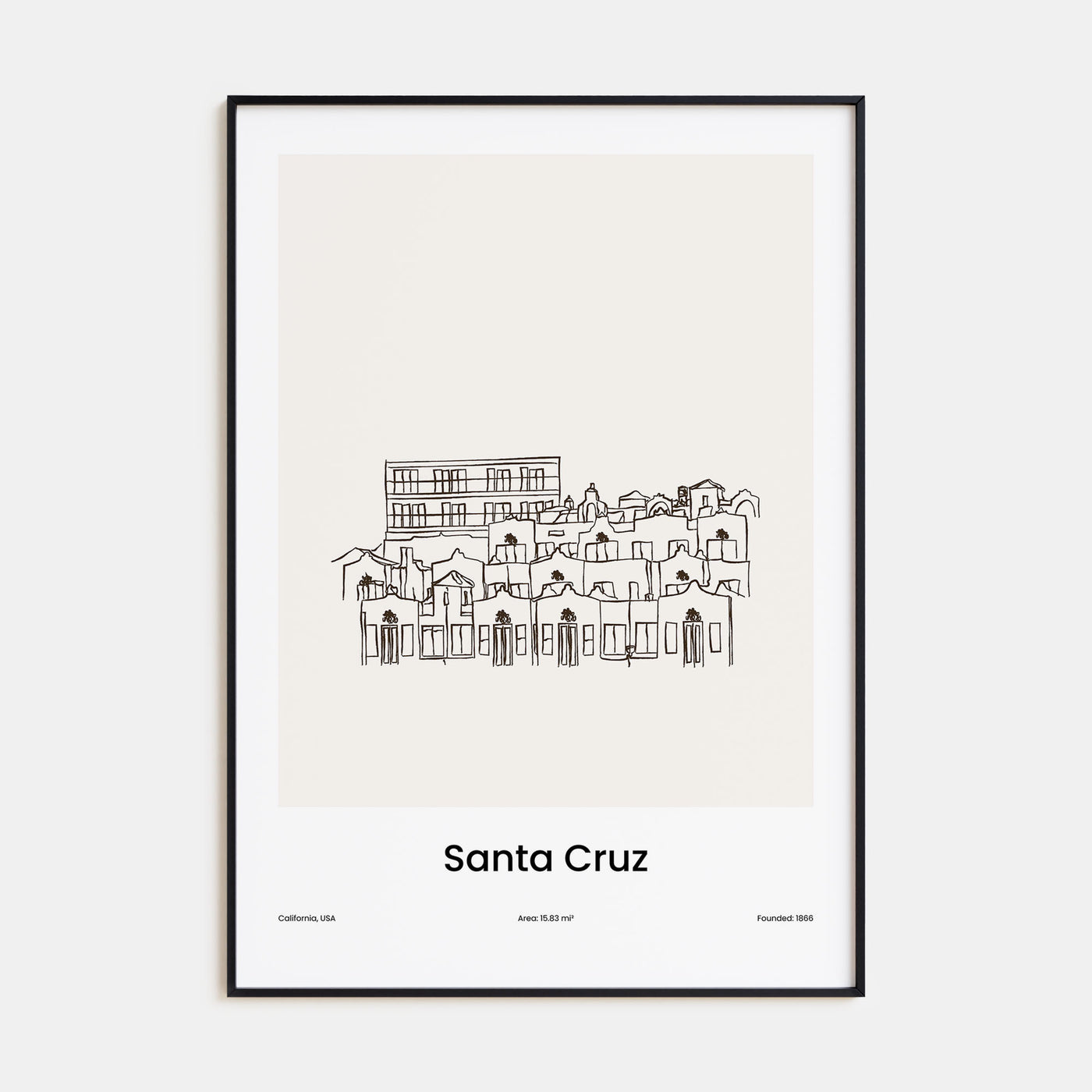 Santa Cruz Drawn Poster