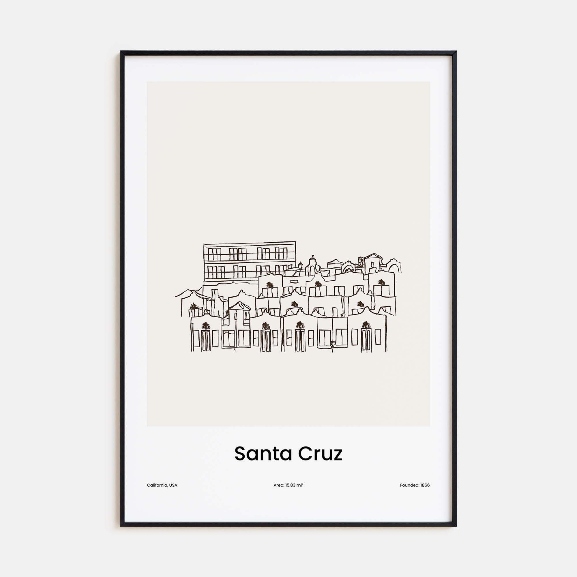 Santa Cruz Drawn Poster