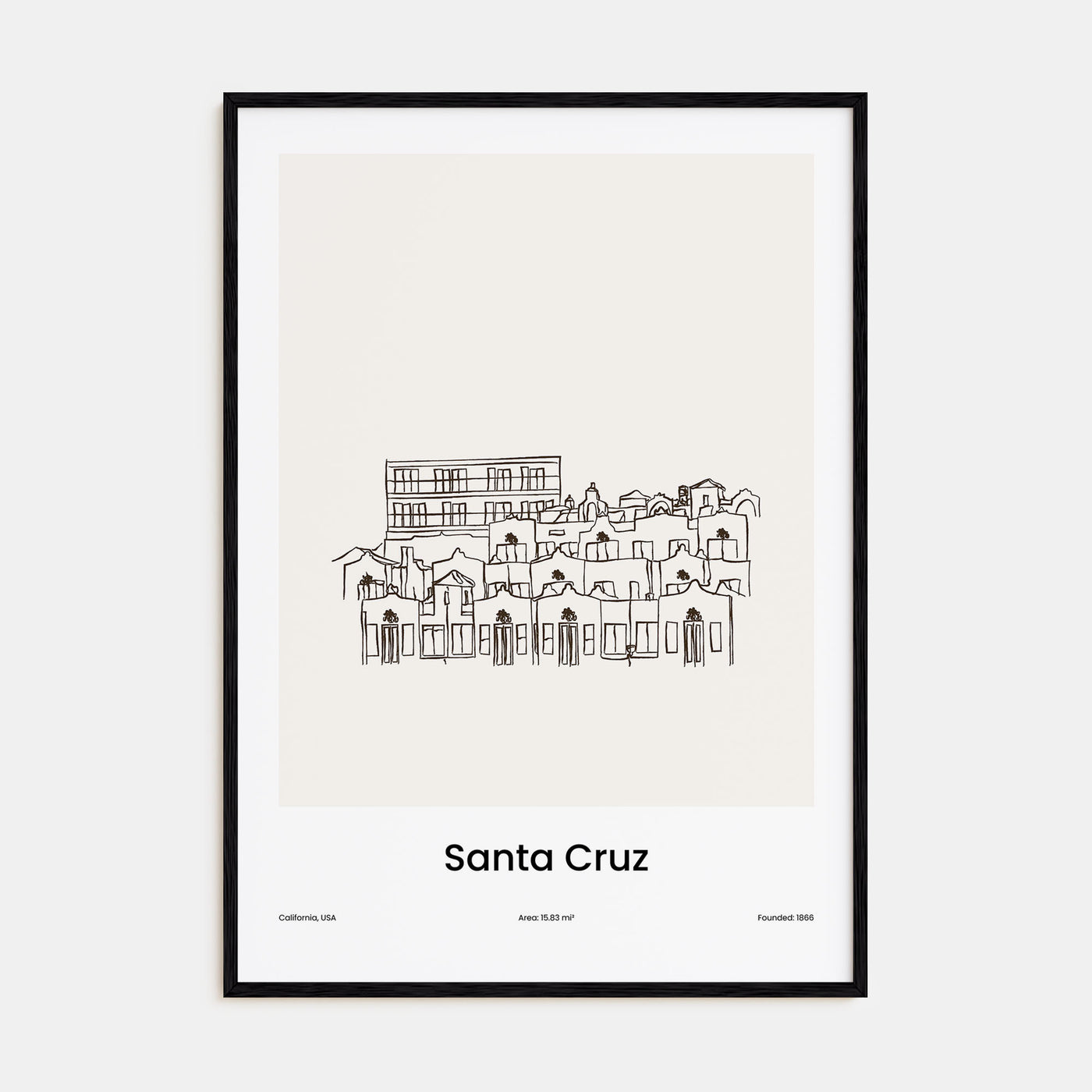 Santa Cruz Drawn Poster