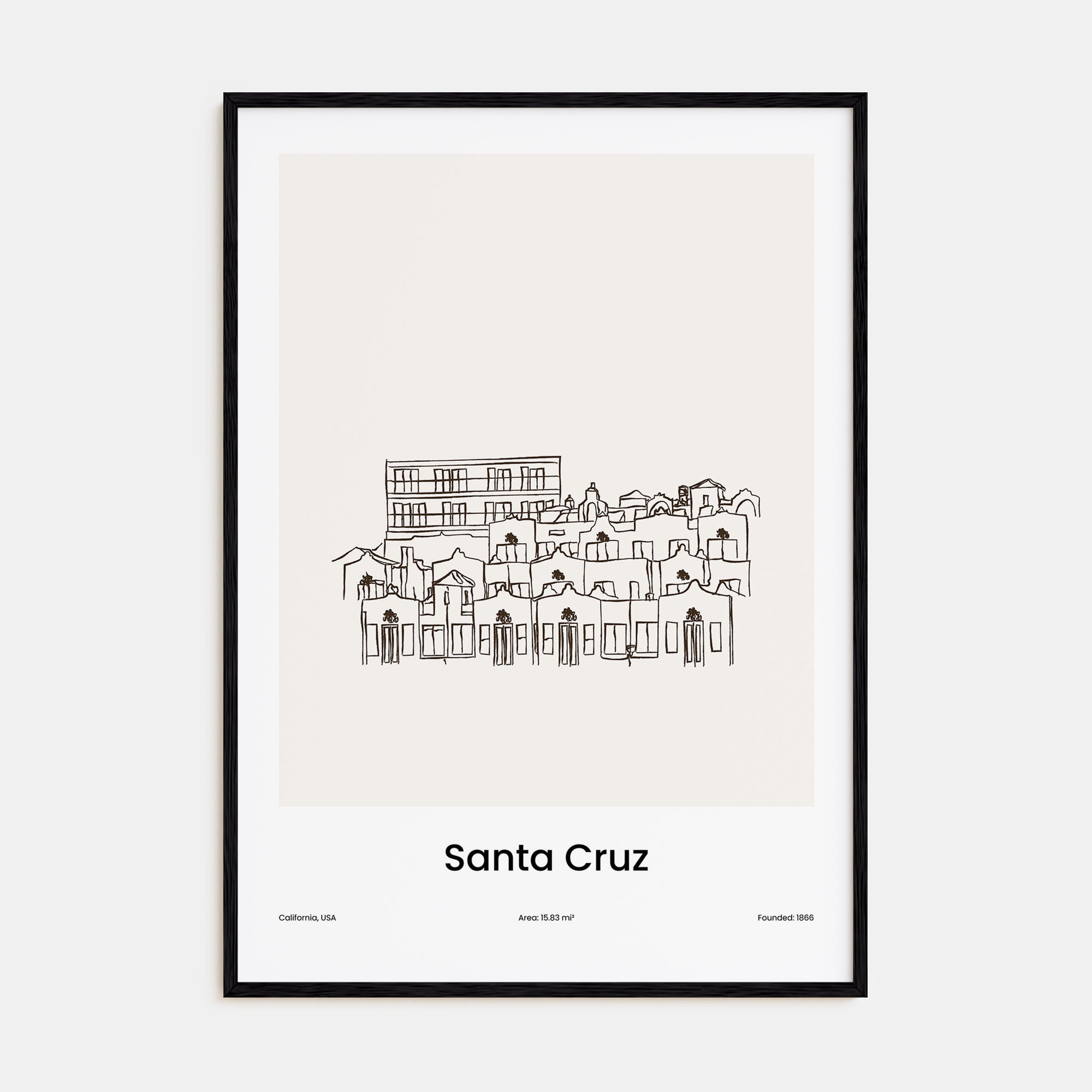Santa Cruz Drawn Poster