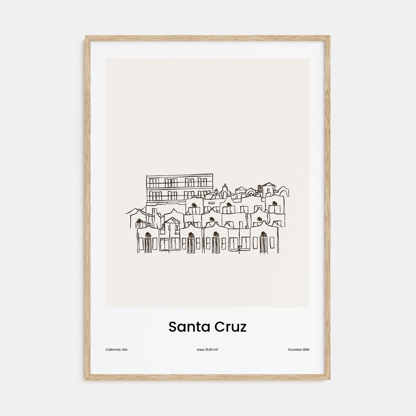 Santa Cruz Drawn Poster