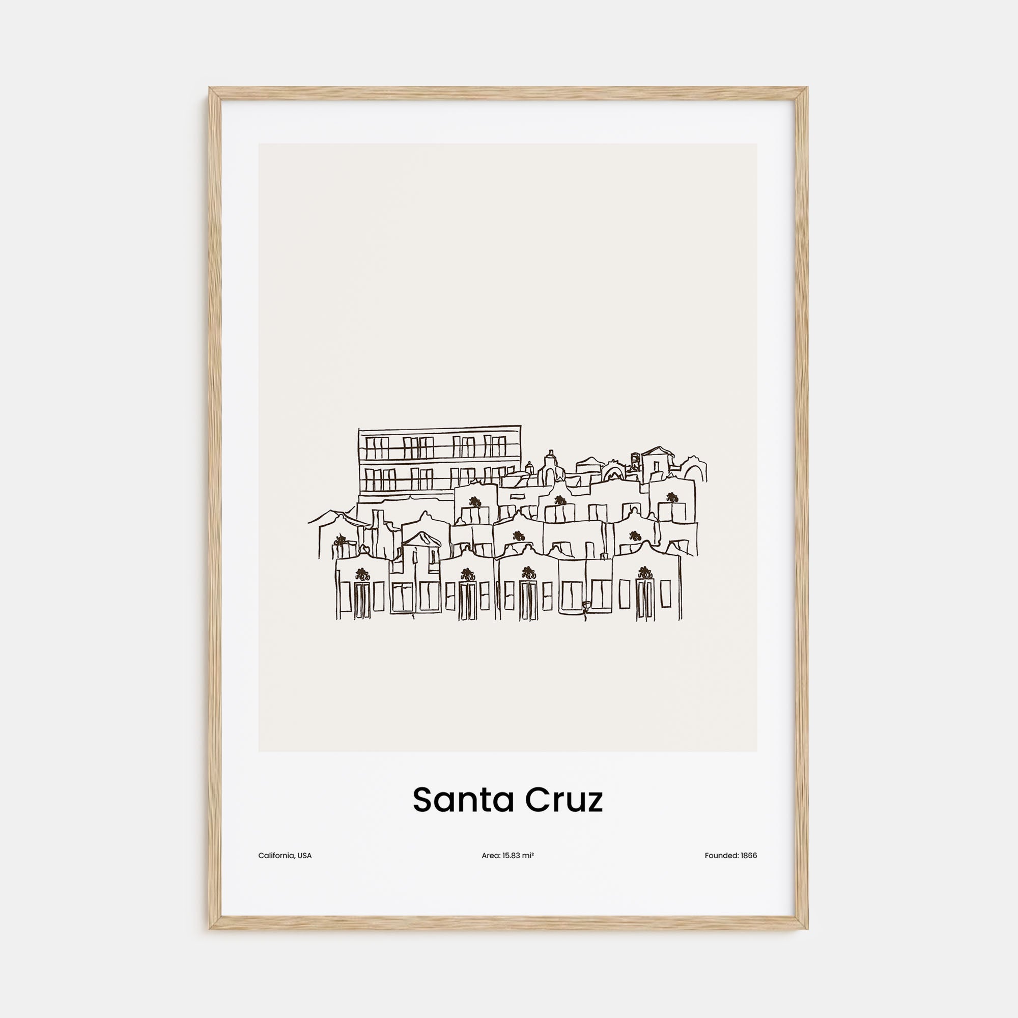 Santa Cruz Drawn Poster