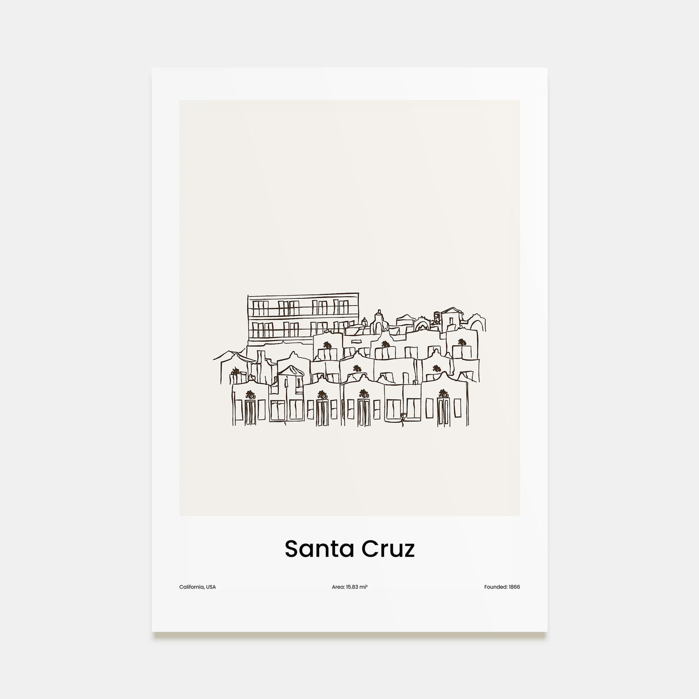 Santa Cruz Drawn Poster