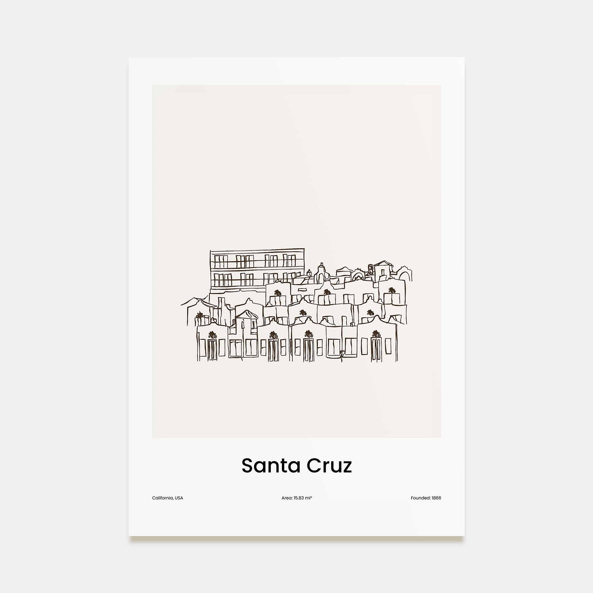 Santa Cruz Drawn Poster