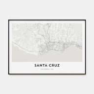 Santa Cruz Map Landscape Poster