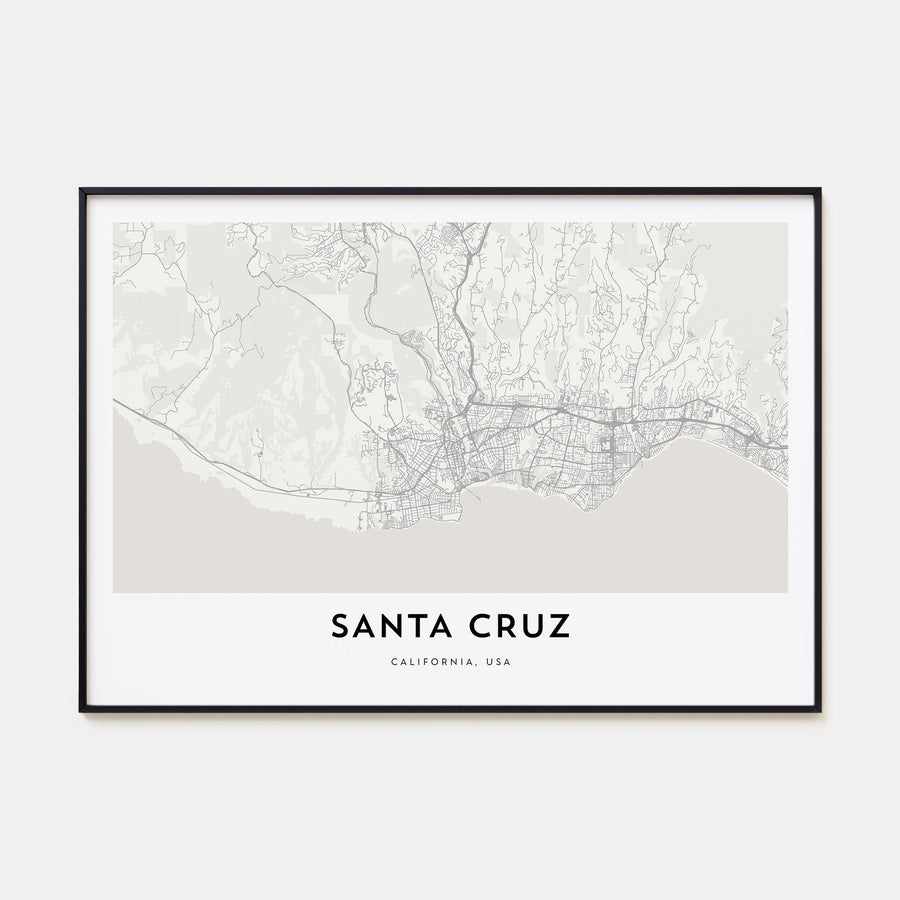 Santa Cruz Map Landscape Poster